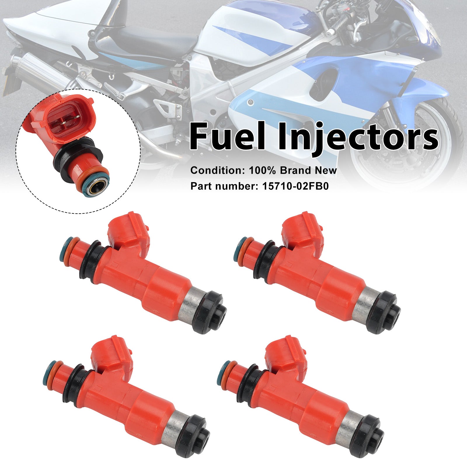 4 pièces 1998-2003 Suzuki TL1000R injecteurs de carburant 15710-02FB0