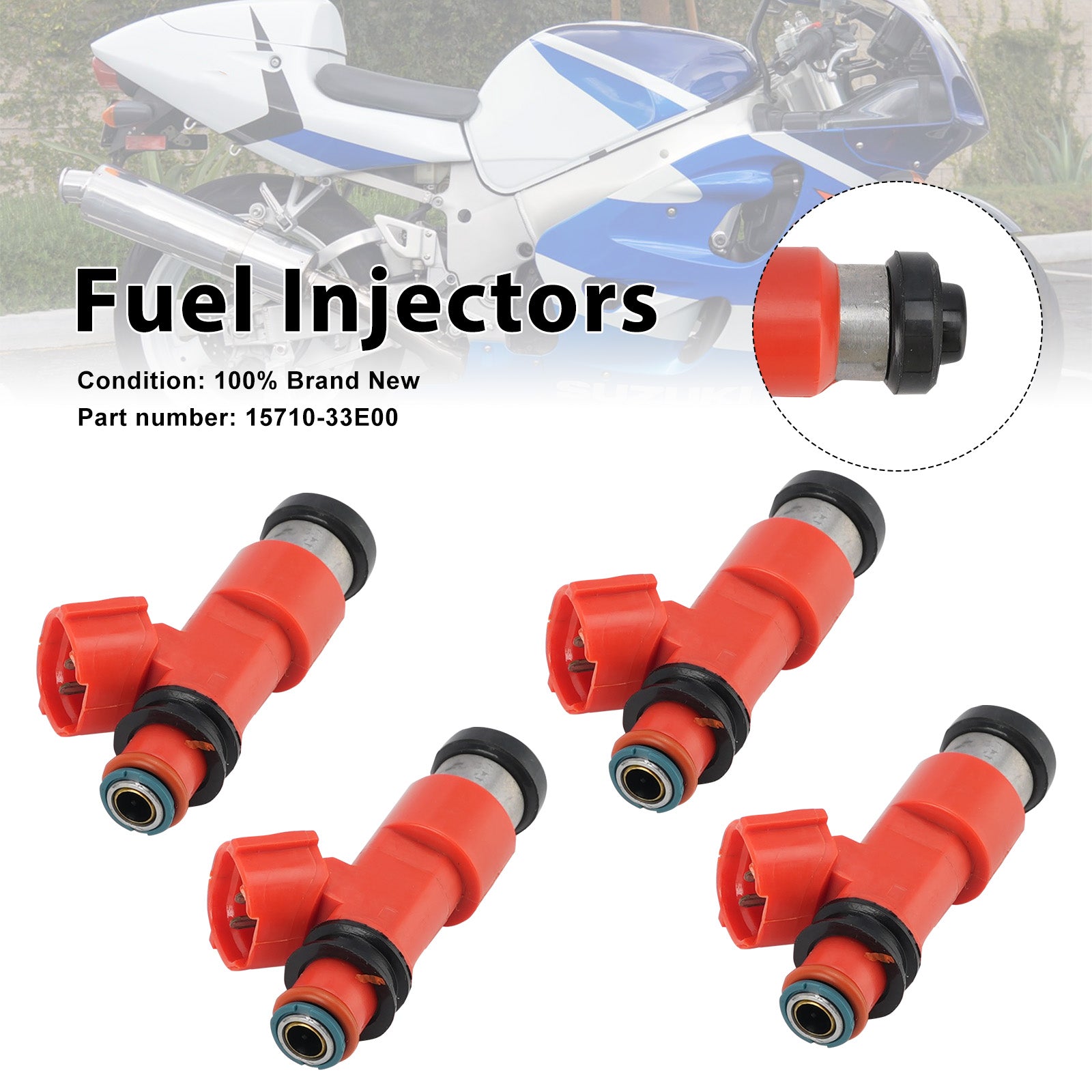 4 pièces 1998-1999 Suzuki GSXR750 GSX-R750 injecteurs de carburant 15710-33E00