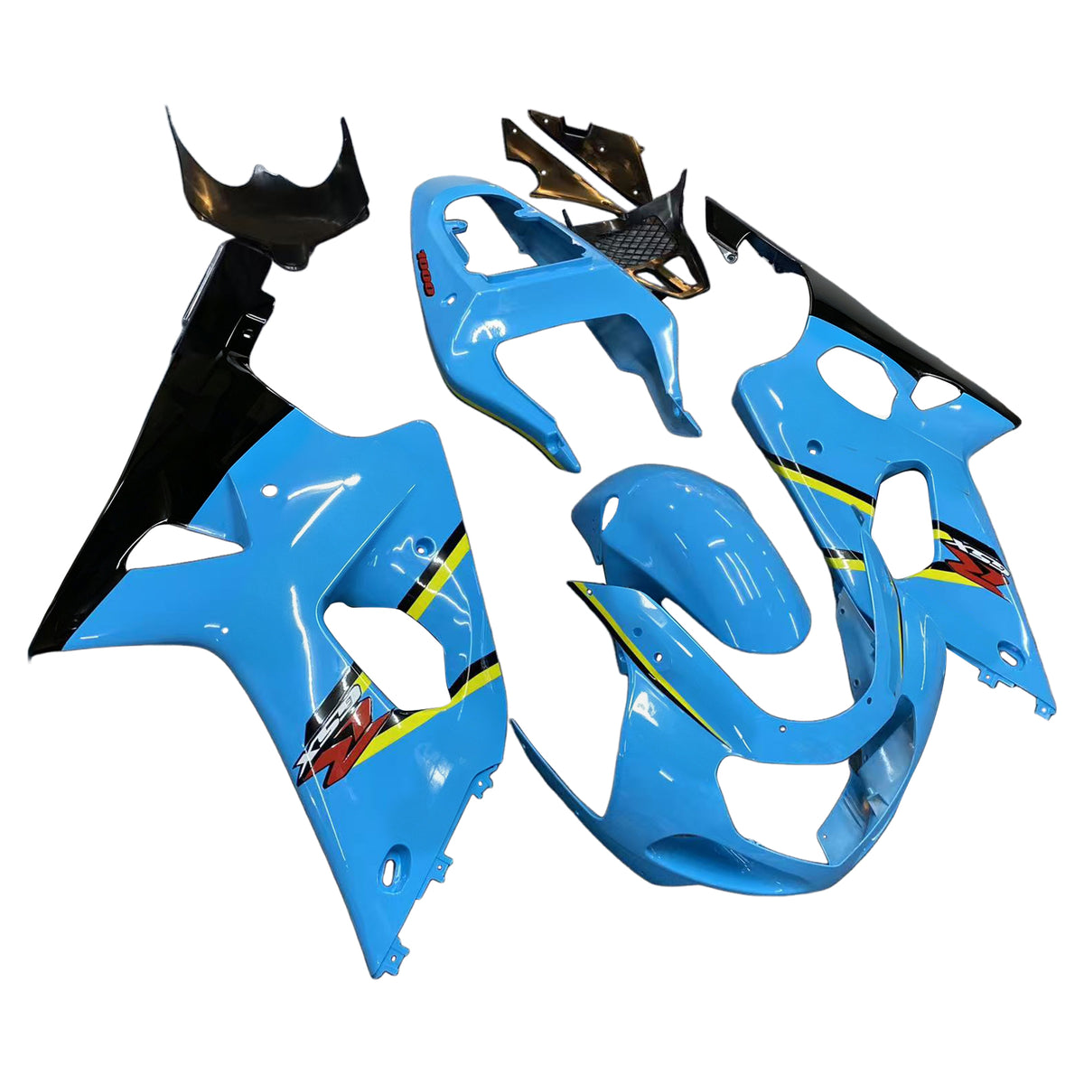 Amotopart 2000-2002 Suzuki GSXR1000 Blå Sort Gul Fairing Kit