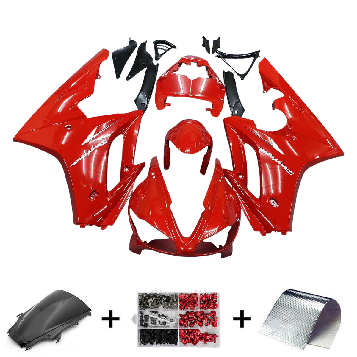 Amotopart 2009–2012 Triumph Daytona 675 Rot Schwarz Weiß Verkleidungsset