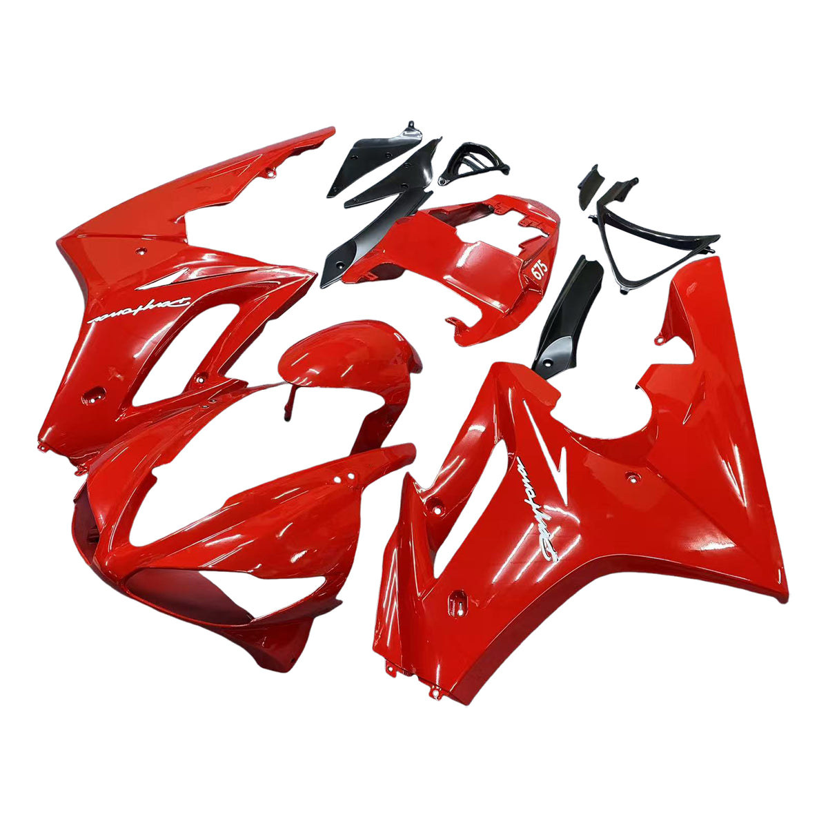 Amotopart 2009–2012 Triumph Daytona 675 Rot Schwarz Weiß Verkleidungsset