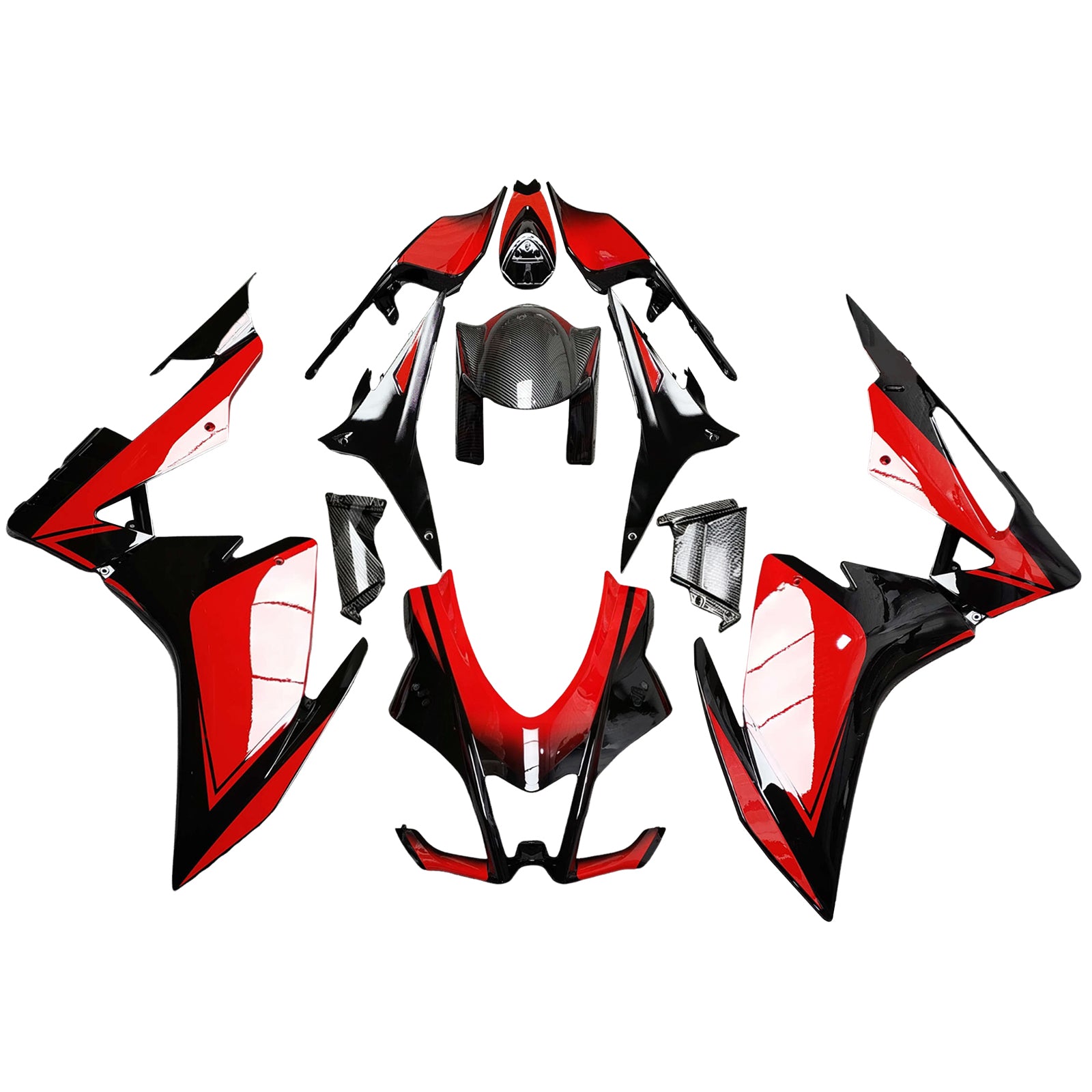 Amotopart 2016-2020 Aprilia RSV4 1000 Black Red Carbon Fiber Pattern Fairing Kit