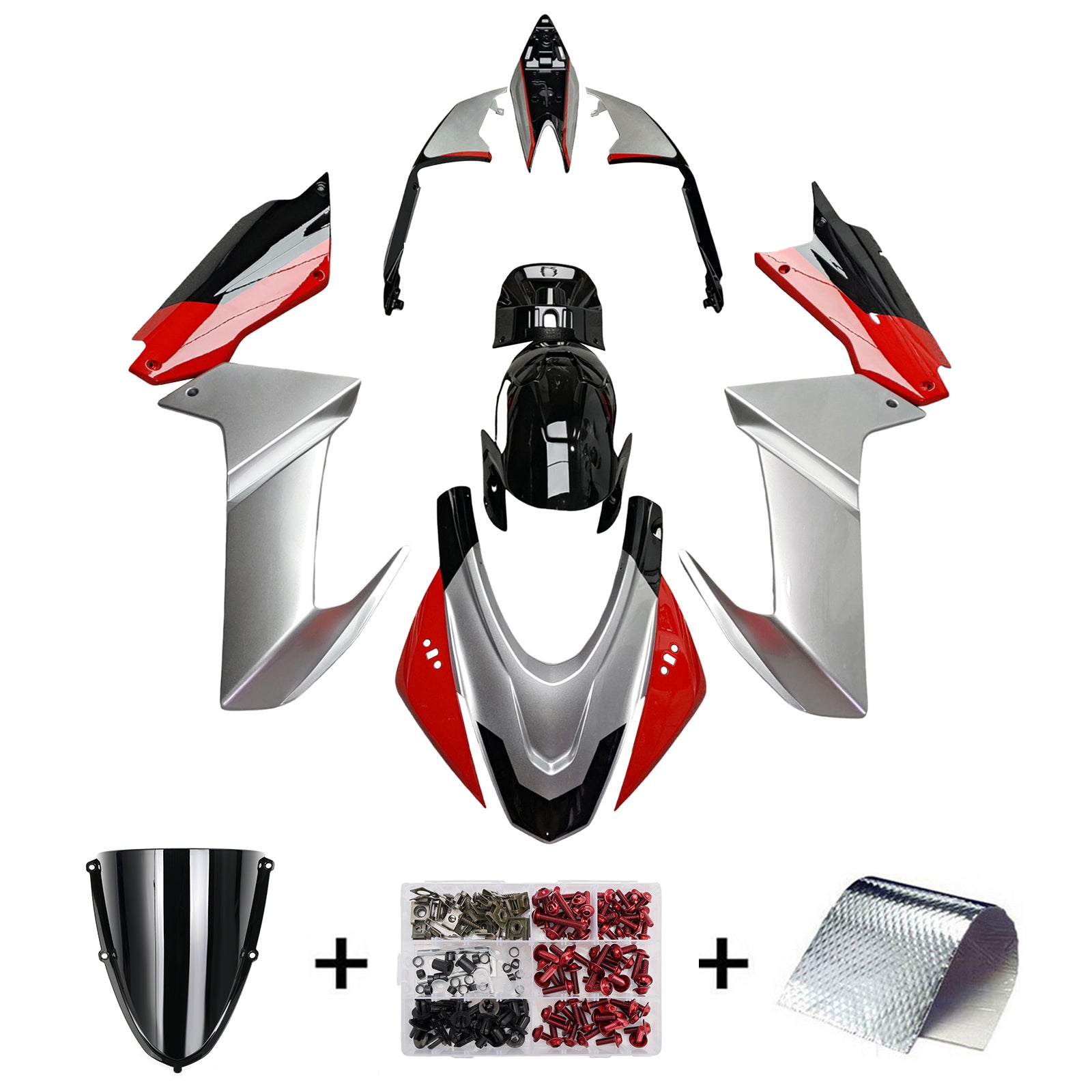 Amotopart 2020-2024 Aprilia RS 660 Hvid Rød Grå Sort Fairing Kit