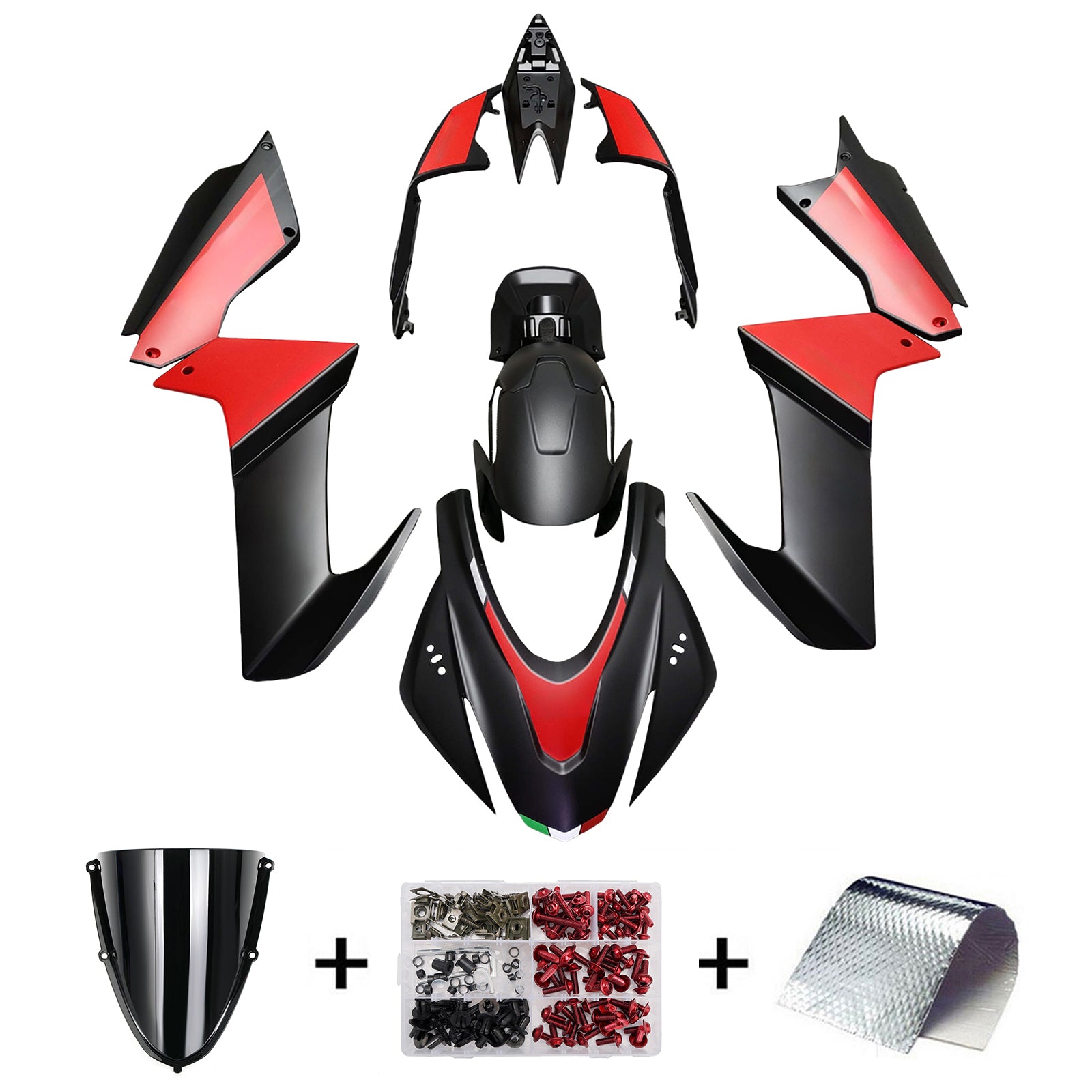 Amotopart 2020-2024 Aprilia RS 660 Black Grey Red Fairing Kit