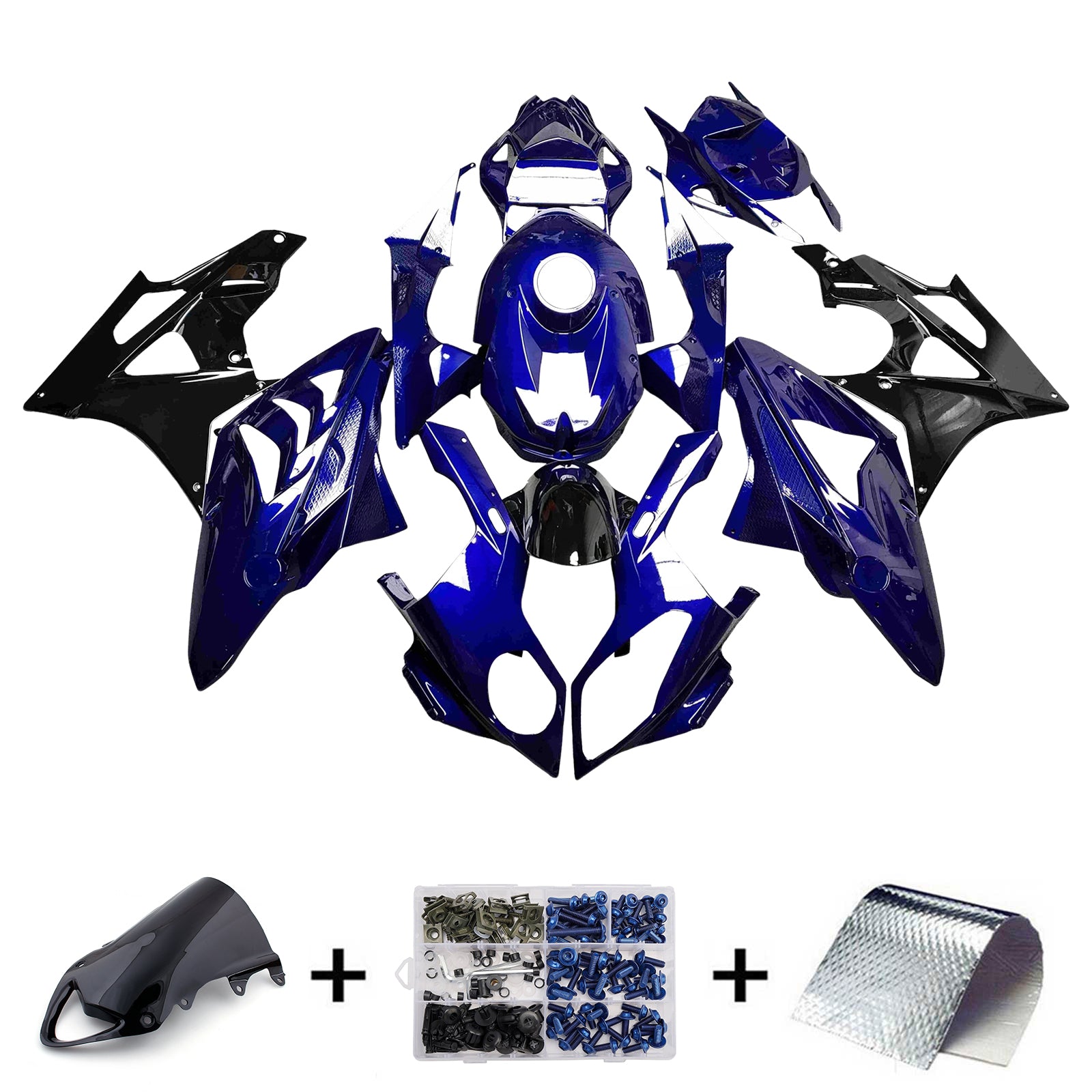 Amotopart 2009–2014 BMW S1000RR Blau Schwarz Weiß Verkleidungsset