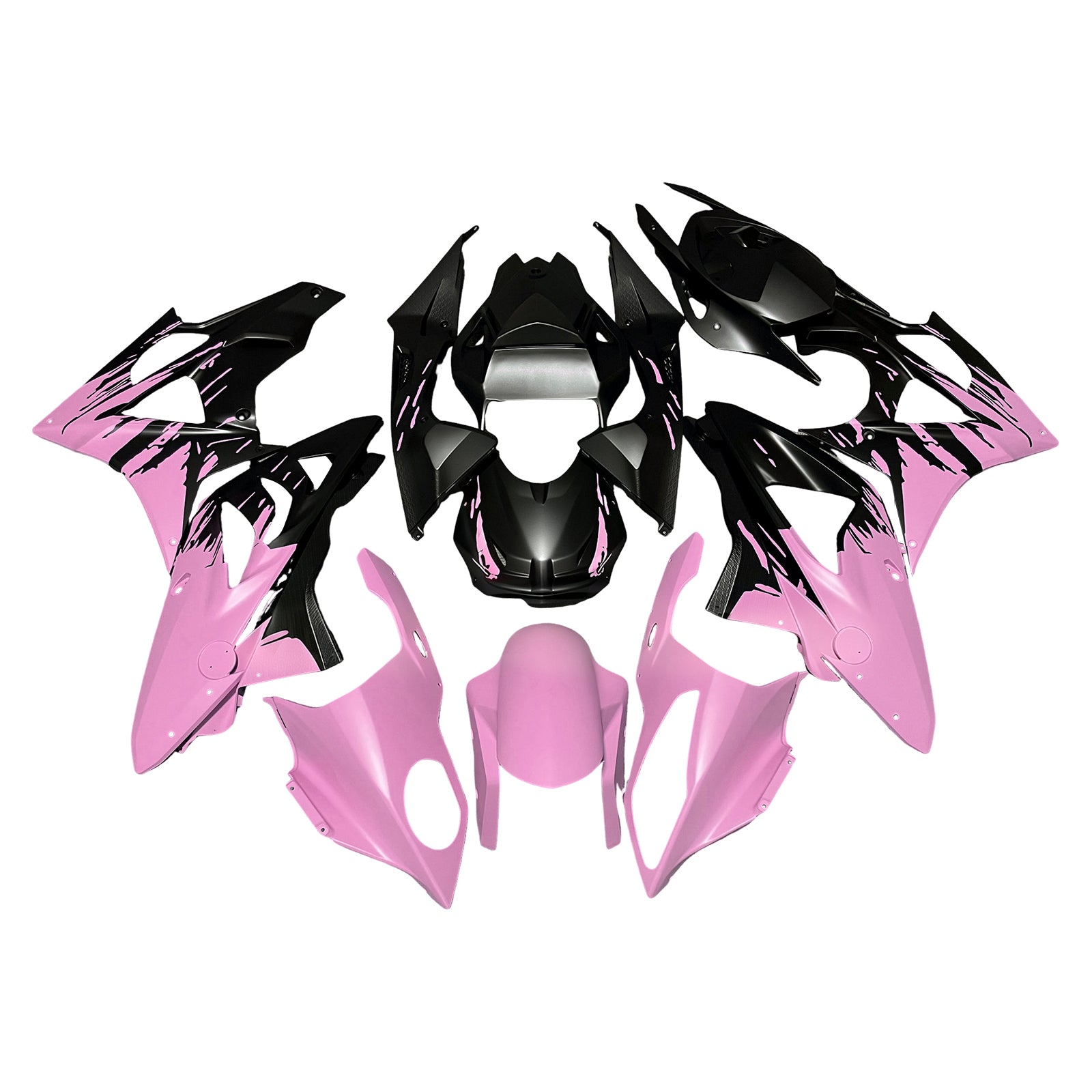 Amotopart 2009-2014 BMW S1000RR White Pink Black Fairing Kit