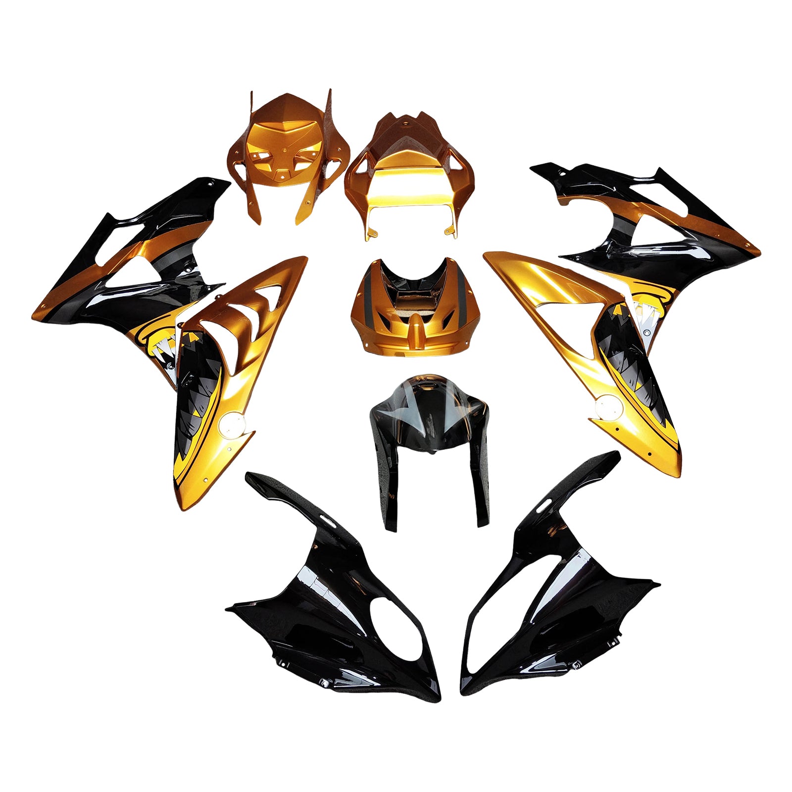 Amotopart 2009-2014 BMW S1000RR Gul Sort Hvid Orange Fairing Kit