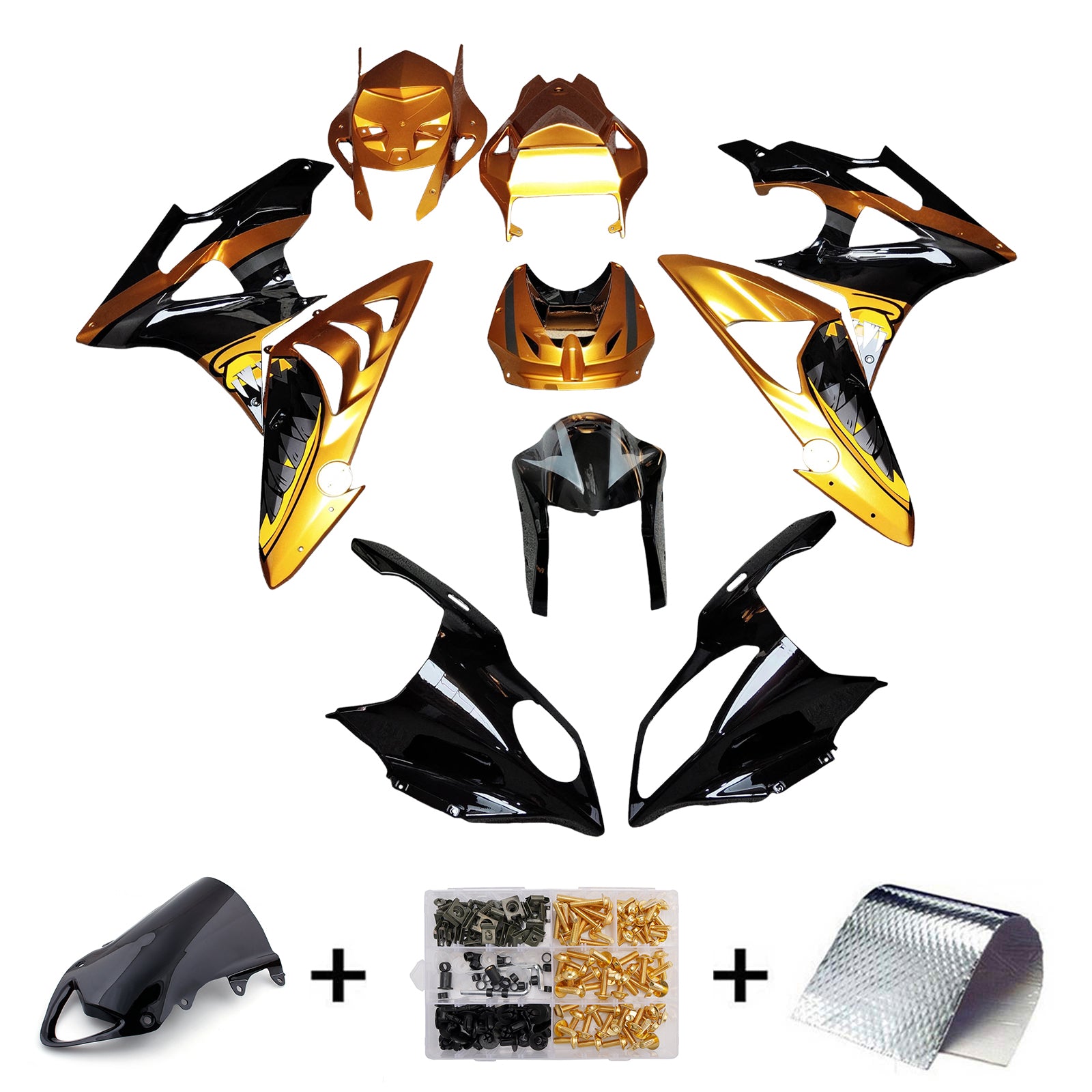Amotopart 2009-2014 BMW S1000RR Gul Sort Hvid Orange Fairing Kit