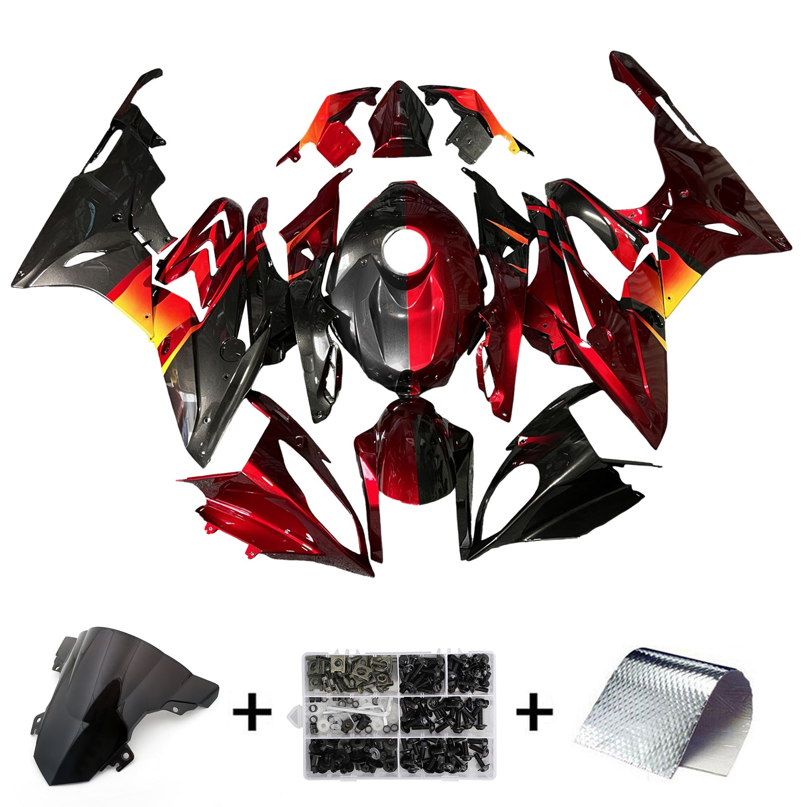Amotopart 2015-2016 BMW S1000RR Black White Red Fairing Kit