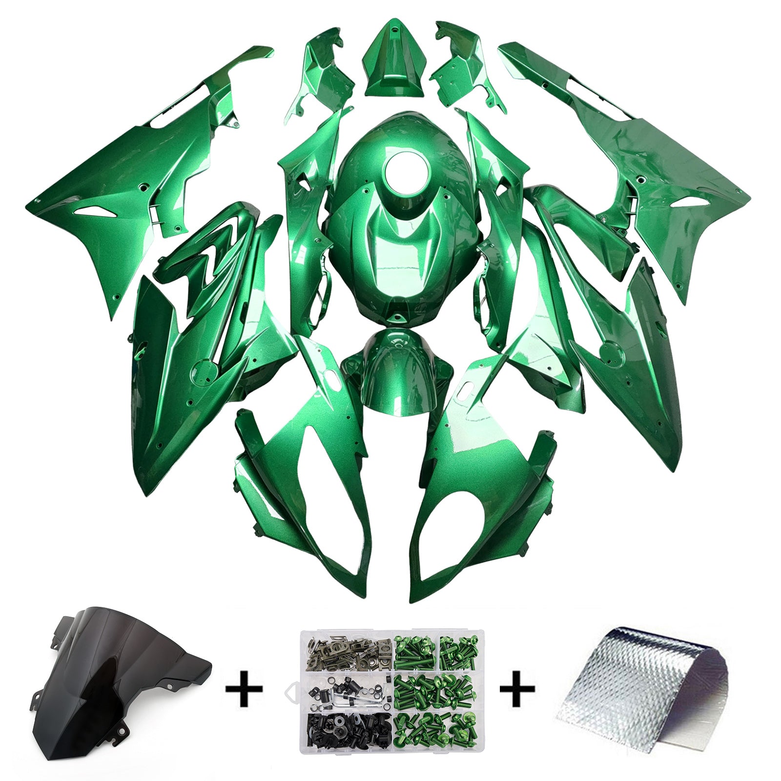 Amotopart 2015-2016 BMW S1000RR White Green Fairing Kit