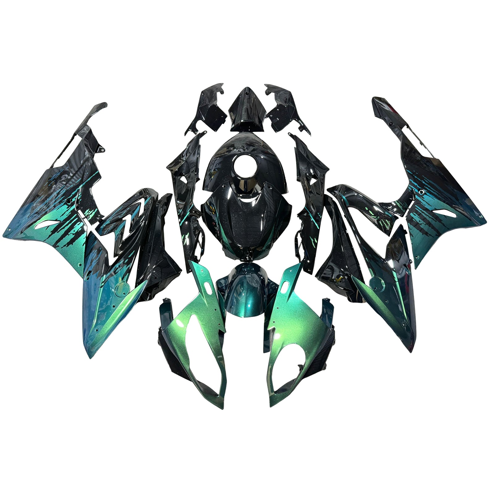 Amotopart 2015-2016 BMW S1000RR Teal Green Blue Black White Fairing Kit