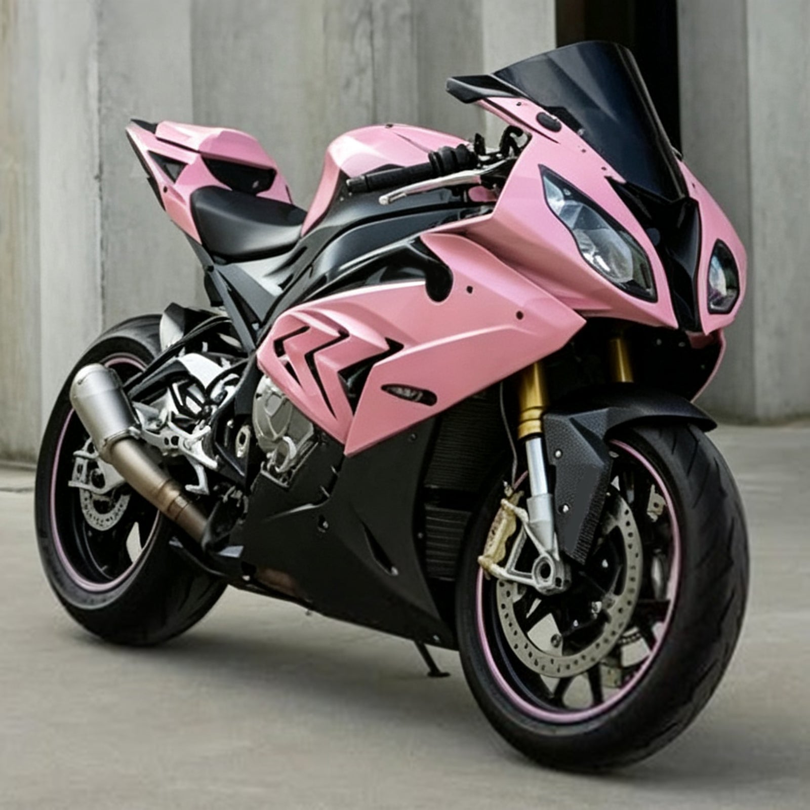 Amotopart 2015-2016 BMW S1000RR Black Pink Carbon Fiber Pattern Fairing Kit