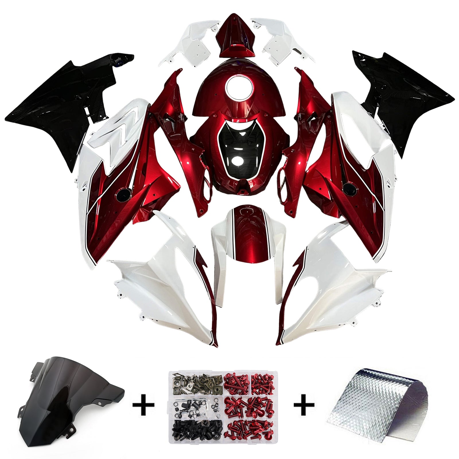 Amotopart 2017-2018 BMW S1000RR Red White Black Fairing Kit