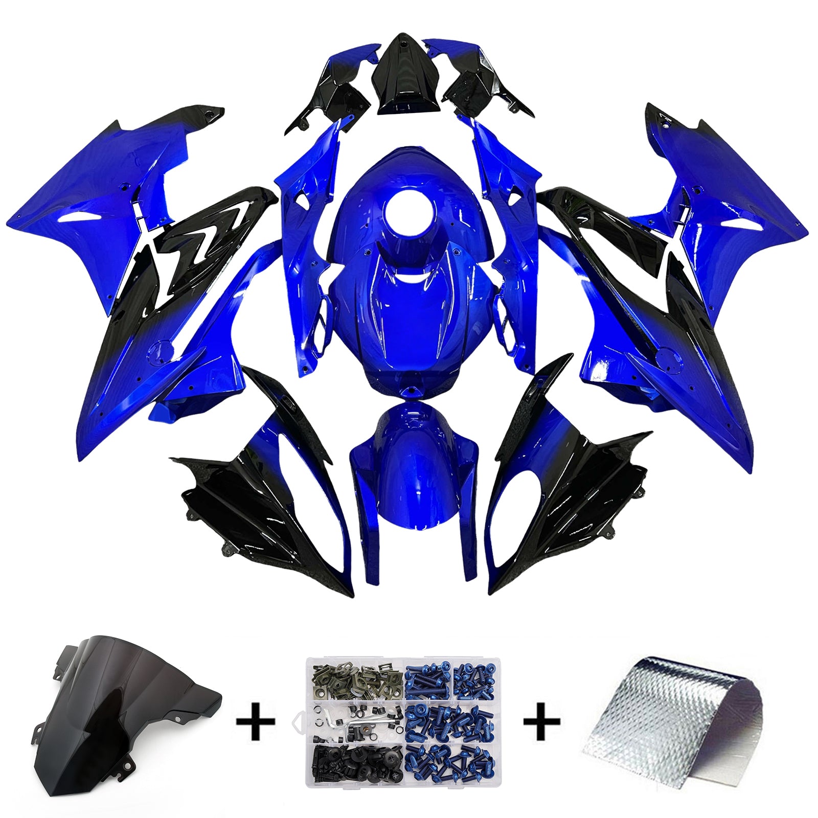 Amotopart 2017-2018 BMW S1000RR Blue Black White Fairing Kit