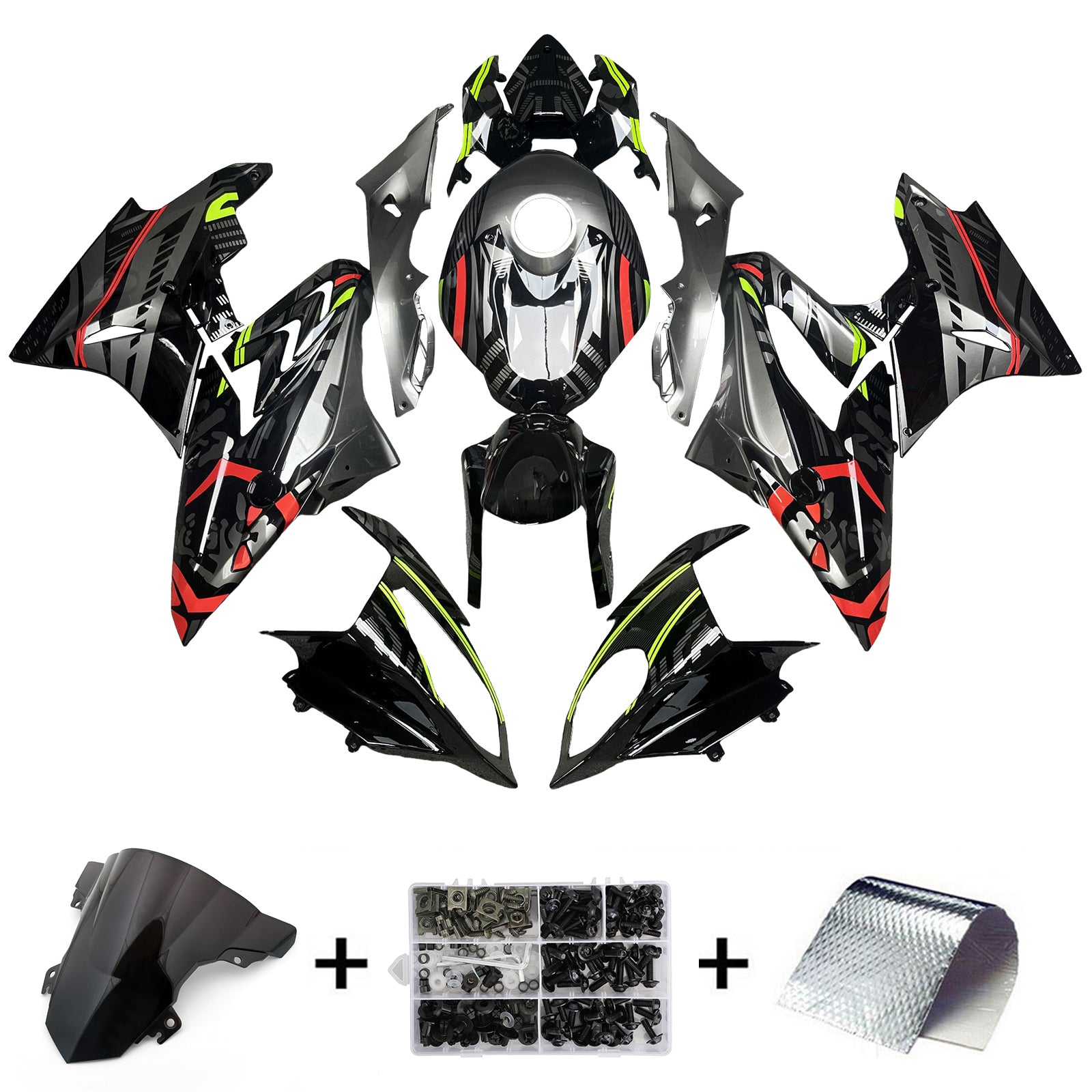 Amotopart 2017-2018 BMW S1000RR Grøn Rød Sort Hvid Blå Fairing Kit