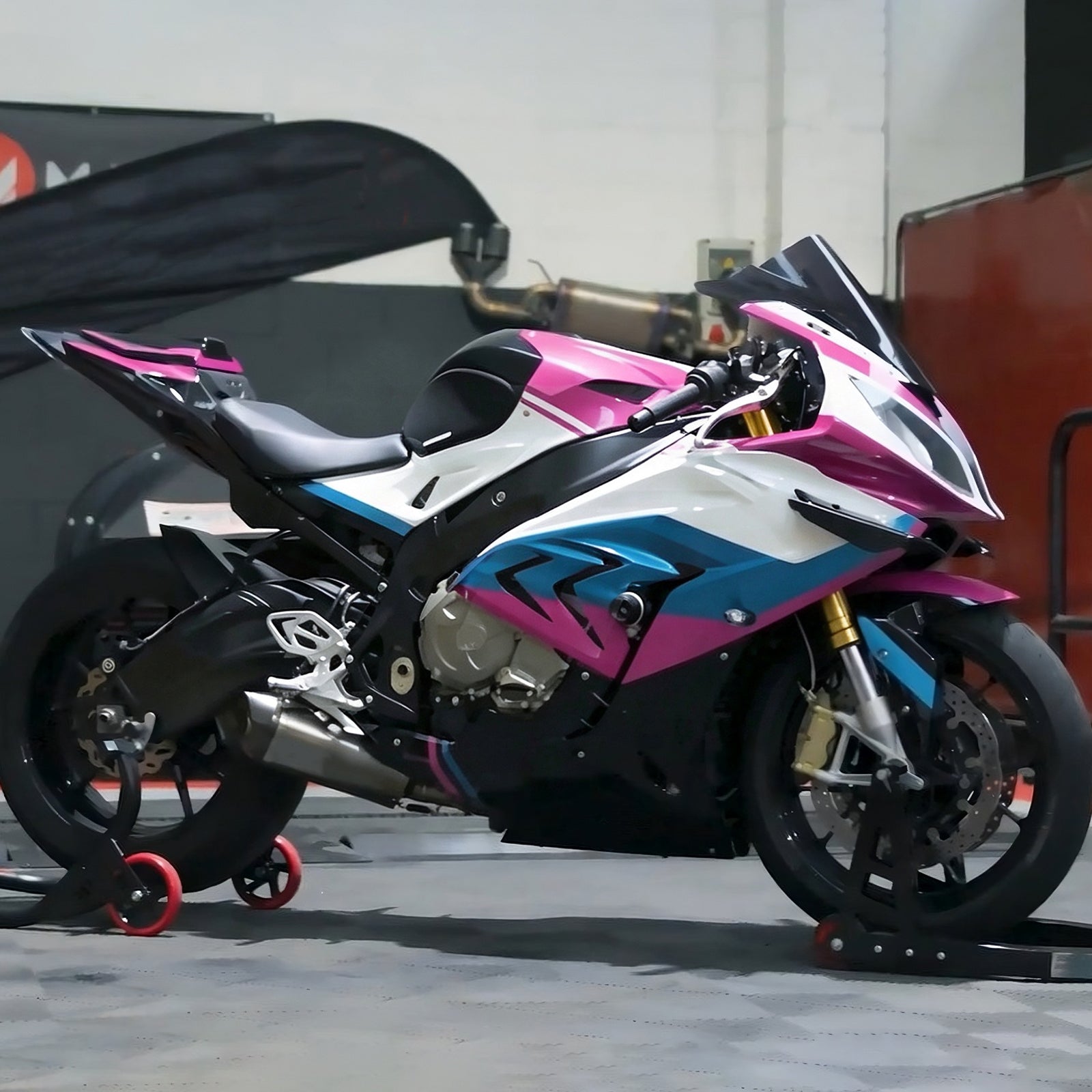 Amotopart 2017-2018 BMW S1000RR Hvid Sort Pink Fairing Kit