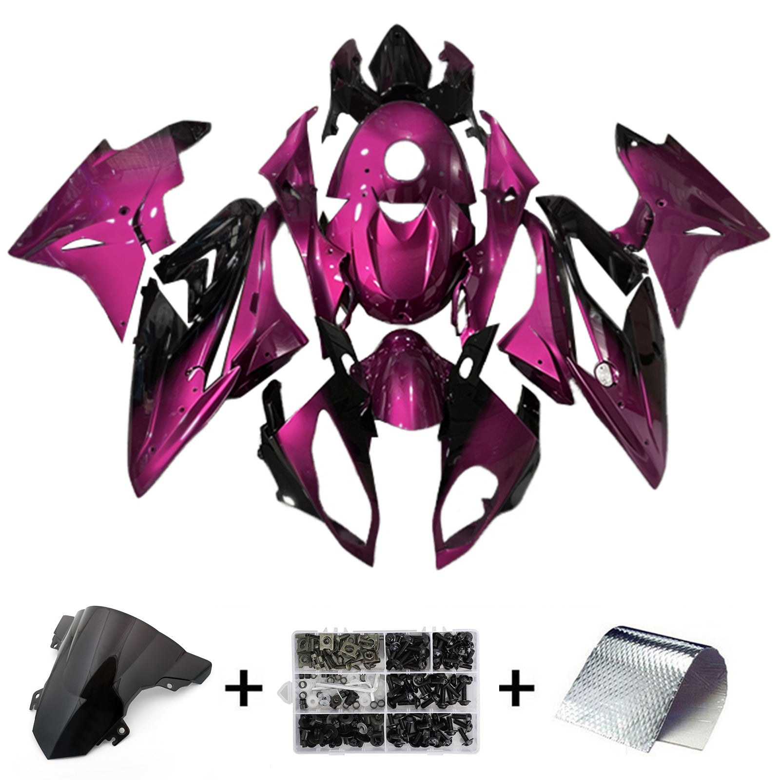 Amotopart 2017-2018 BMW S1000RR Pink Black Fairing Kit