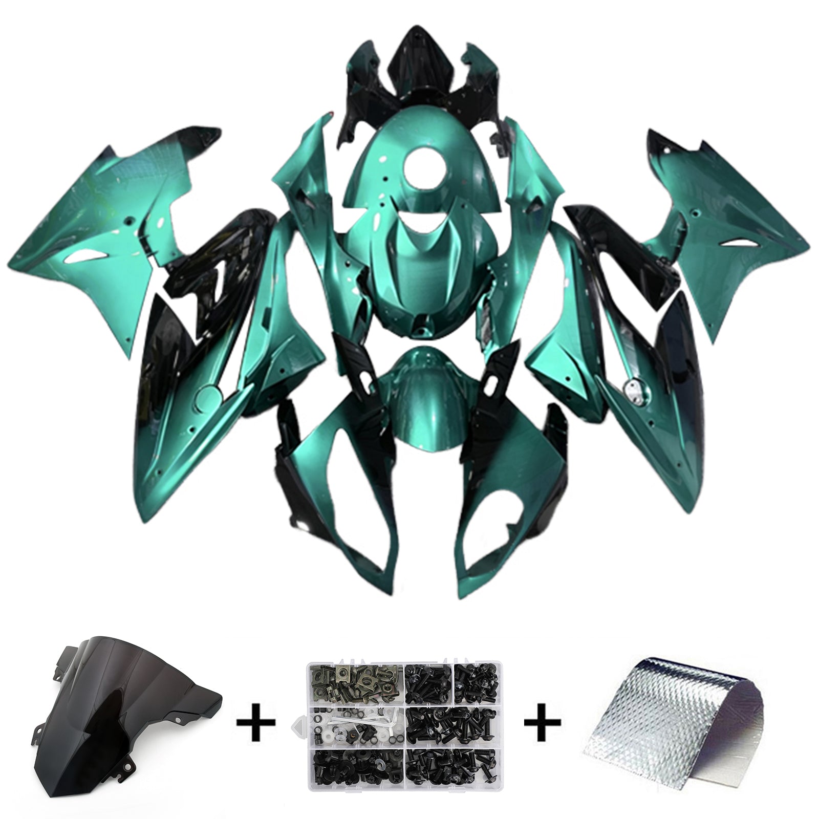 Amotopart 2017-2018 BMW S1000RR Green Black Teal Fairing Kit