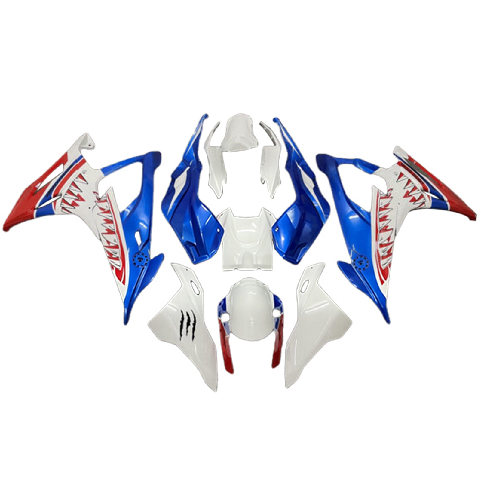 Amotopart 2019-2022 BMW M1000RR S1000RR Rød Hvid Blå Fairing Kit