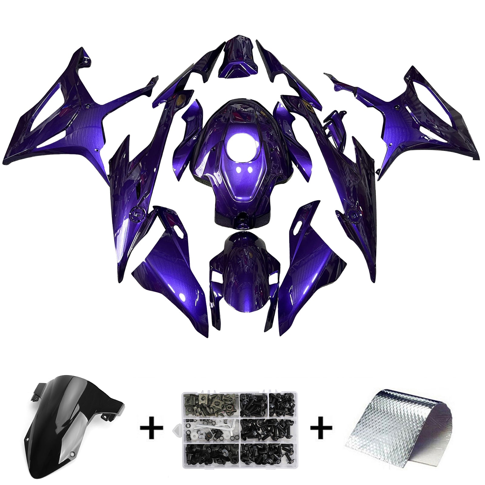 Amotopart 2019-2022 BMW M1000RR S1000RR Purple Black Chameleon Fairing Kit