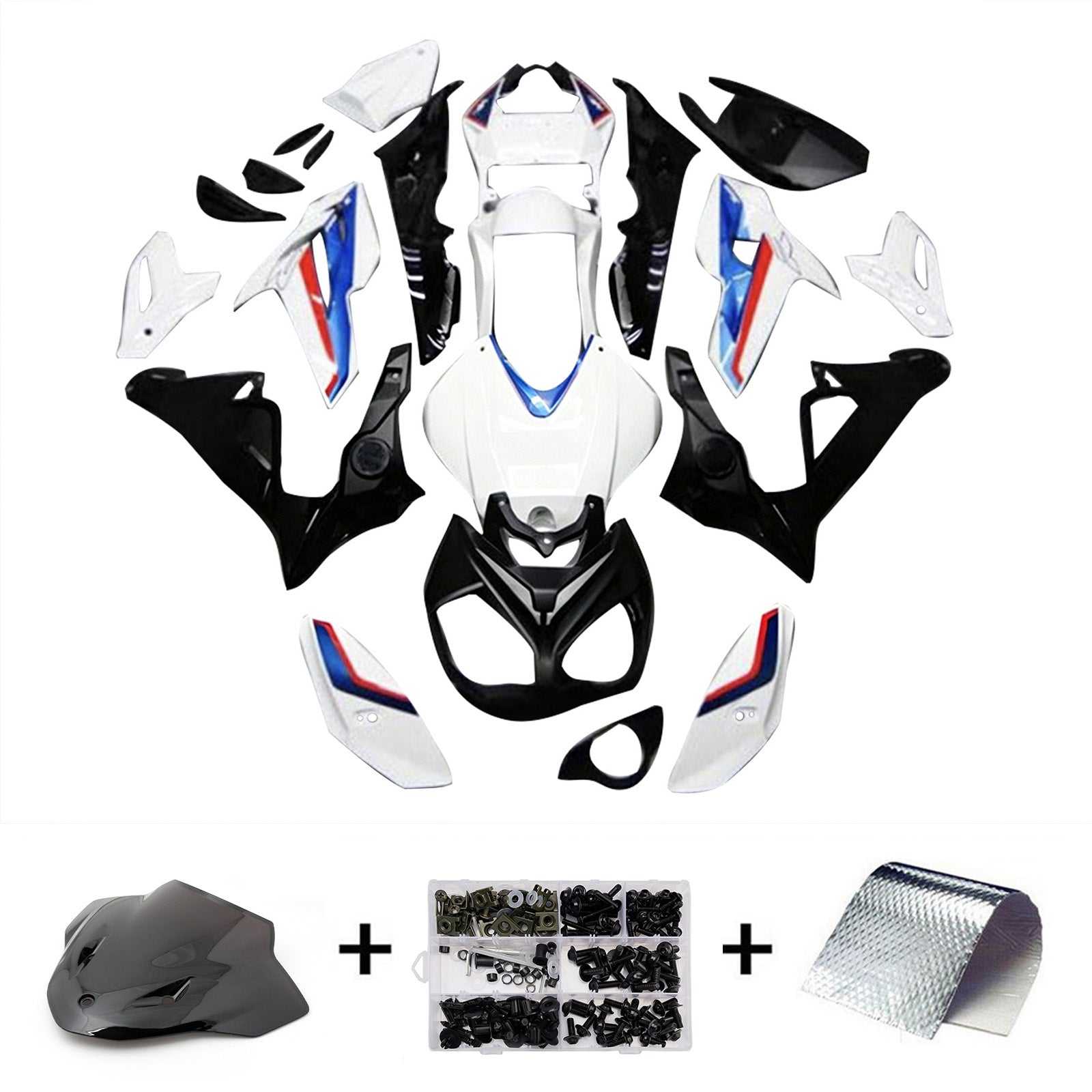 Amotopart 2014-2016 BMW S1000R White Black Blue Red Fairing Kit