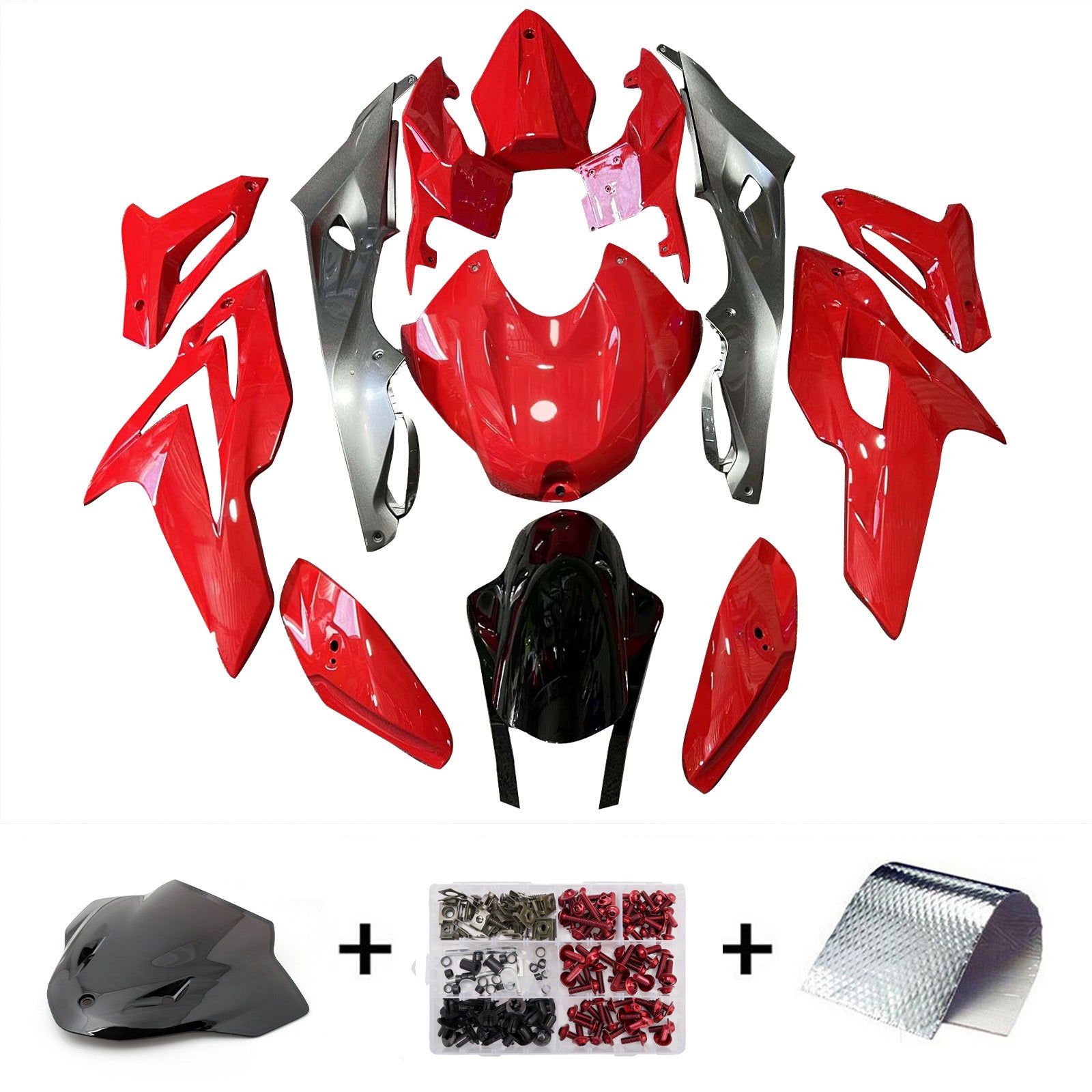 Amotopart 2014-2016 BMW S1000R Red Black Fairing Kit