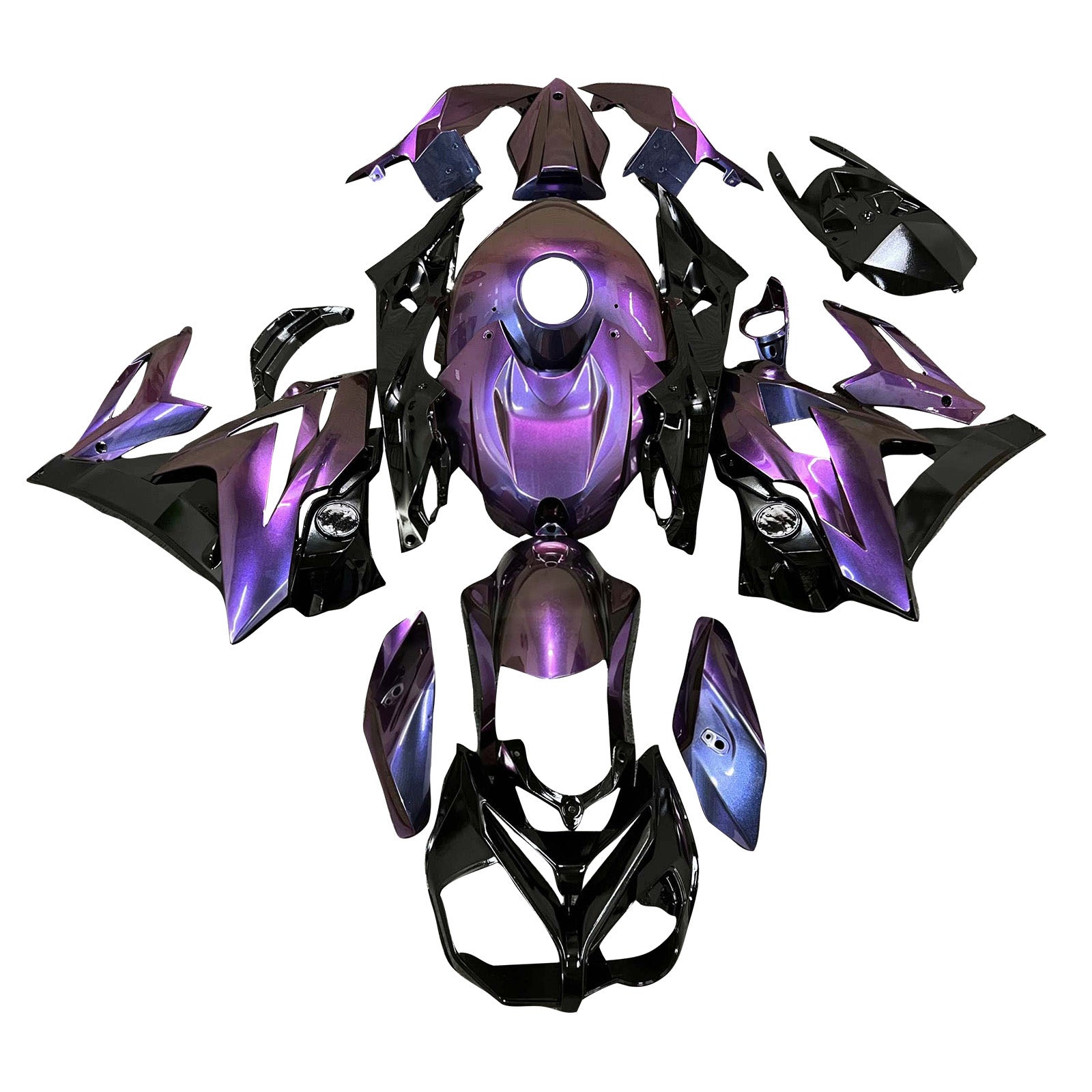 Amotopart 2014-2016 BMW S1000R Blue Purple Black Chameleon Fairing Kit