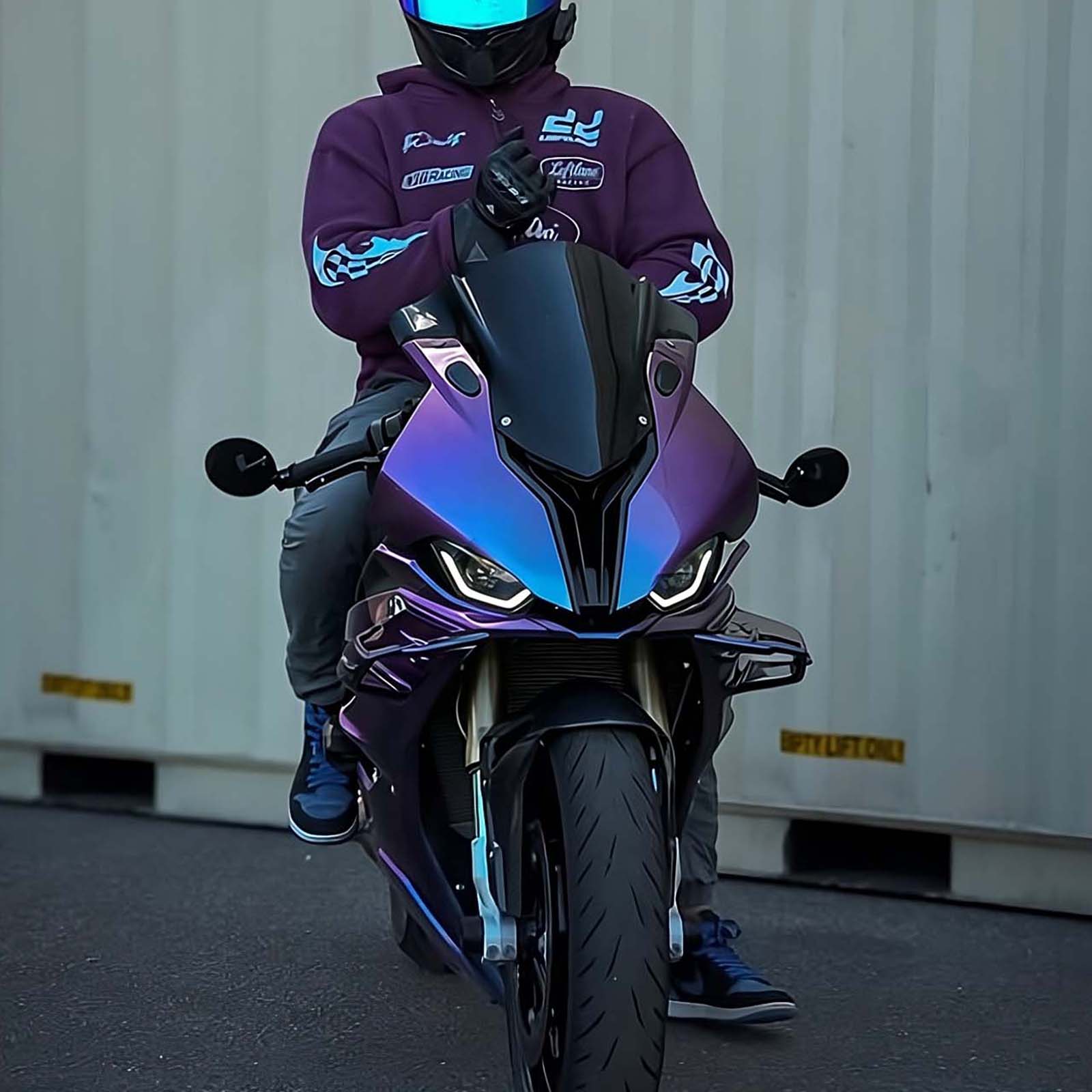 Amotopart 2023-2024 BMW S1000RR Blå Lilla Sort Chameleon Fairing Kit