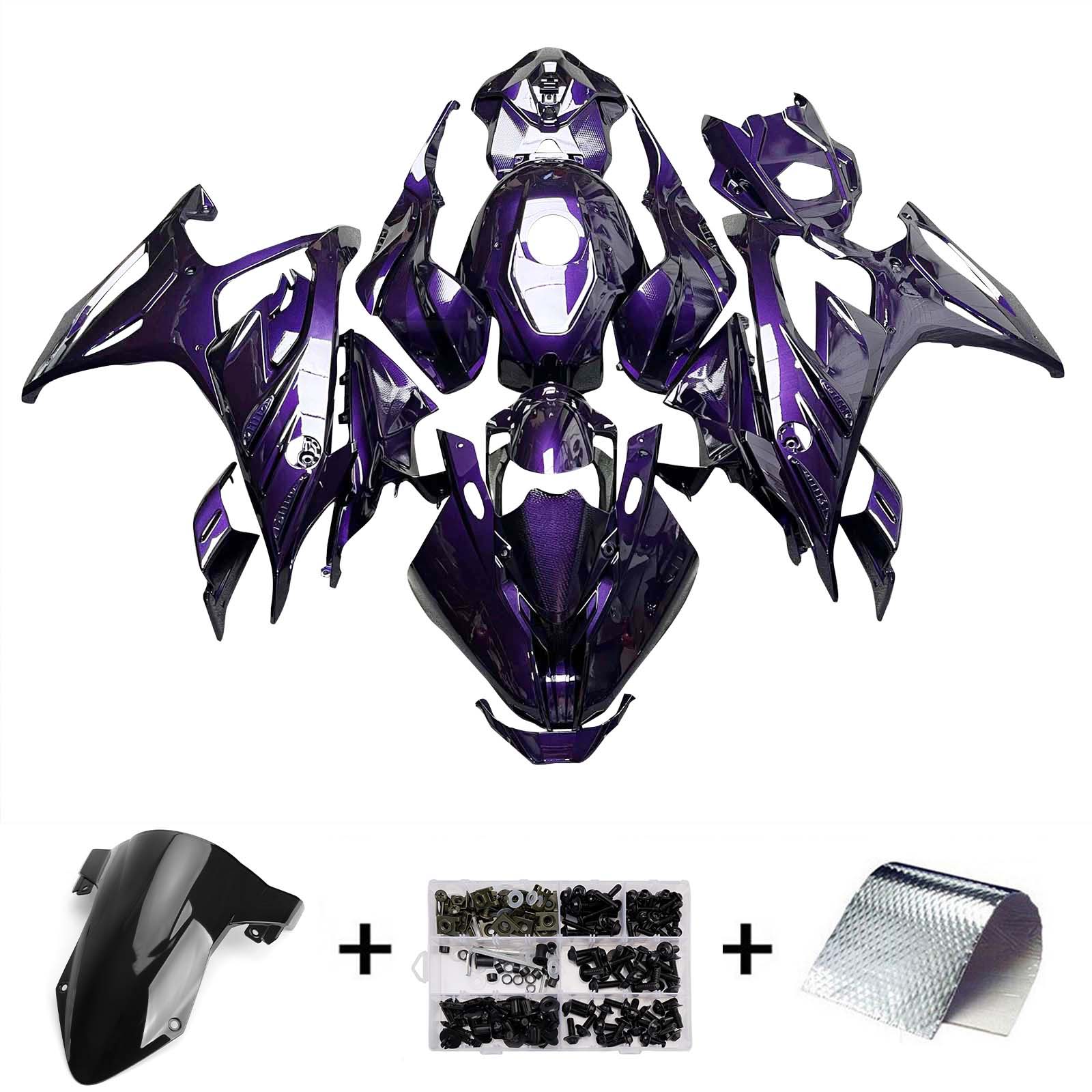 Amotopart 2023-2024 BMW S1000RR Black White Purple Fairing Kit