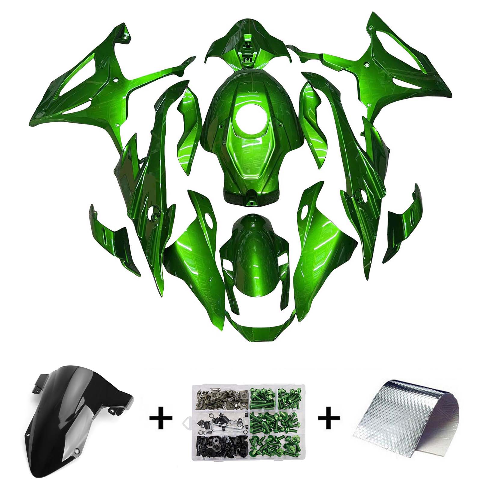 Amotopart 2023-2024 BMW S1000RR Green Black White Fairing Kit