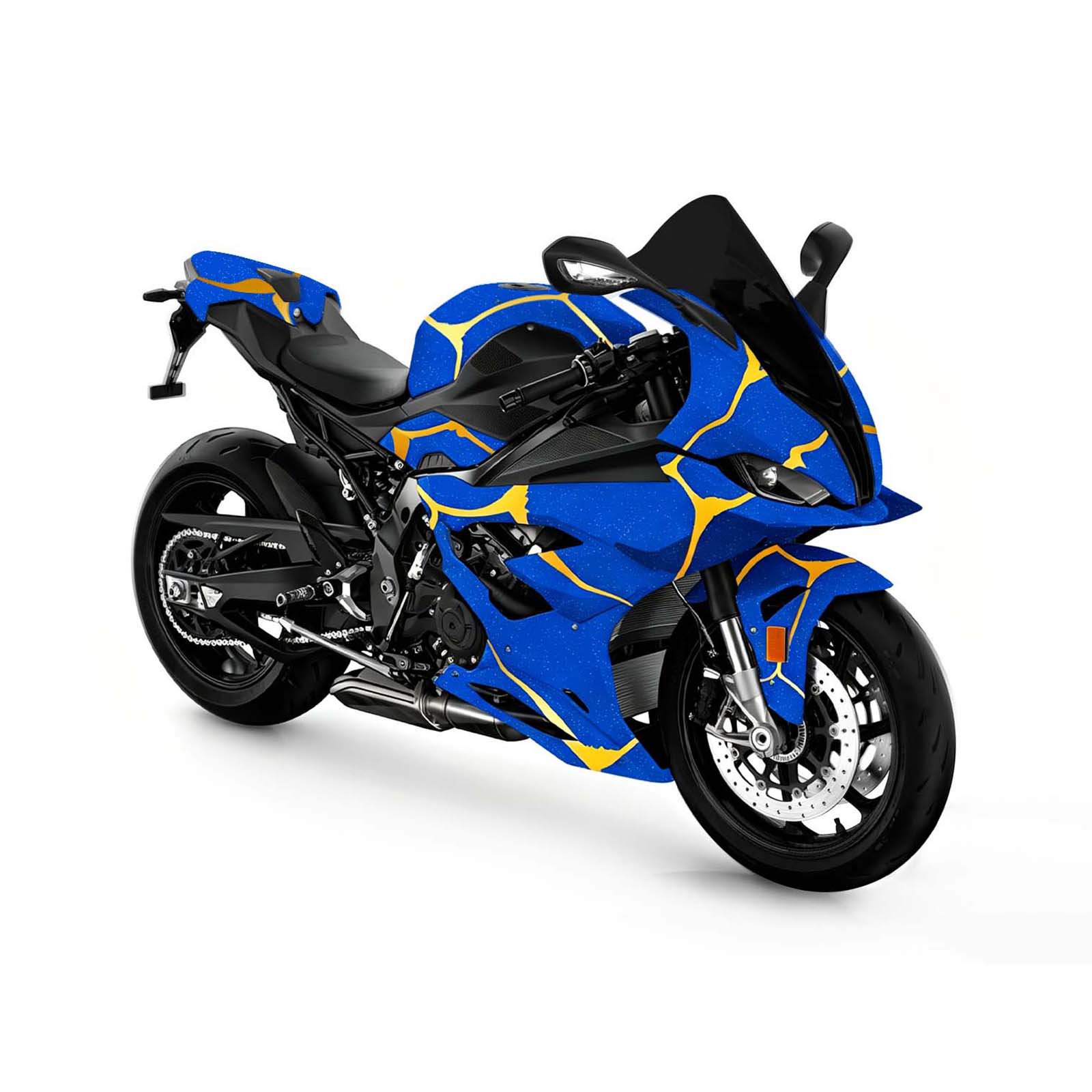 Amotopart 2023-2024 BMW S1000RR White Gold Blue Fairing Kit