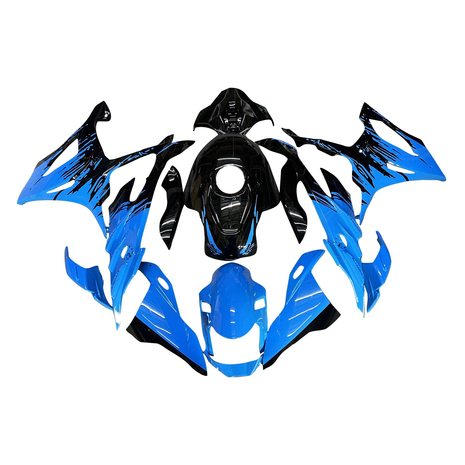 Amotopart 2023–2024 BMW S1000RR Schwarz Weiß Blau Verkleidungsset