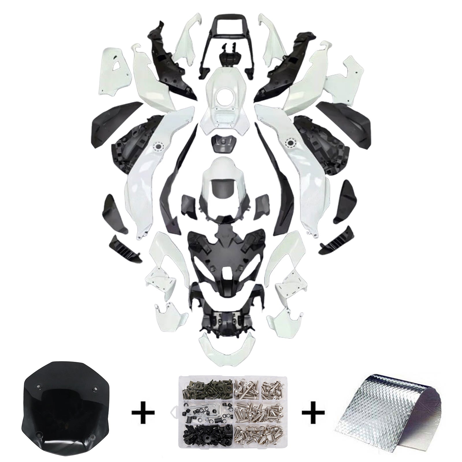 Amotopart 2024-2026 BMW M1000XR Black Gray White Fairing Kit