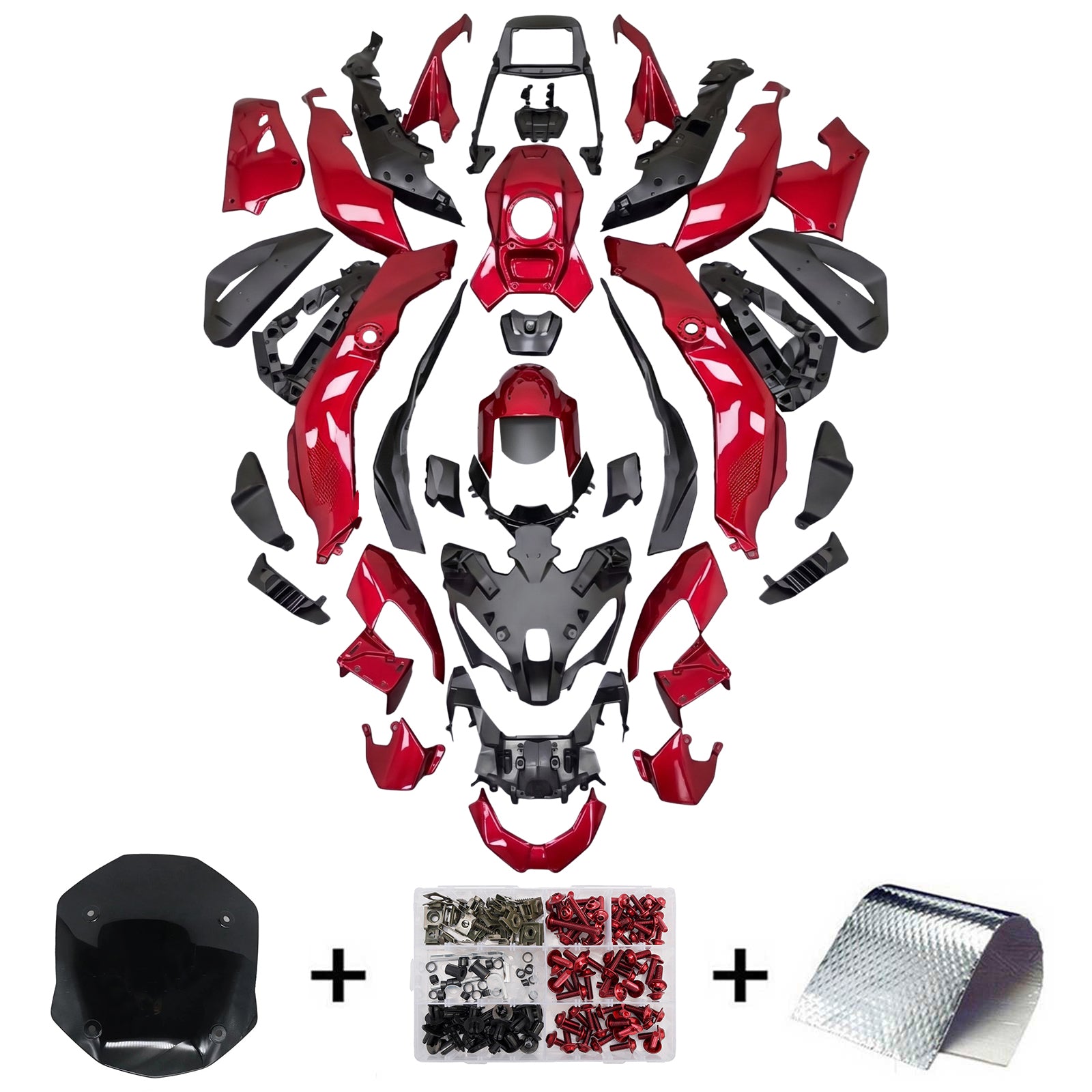 Amotopart 2024–2026 BMW M1000XR Weiß Rot Schwarz Grau Verkleidungsset