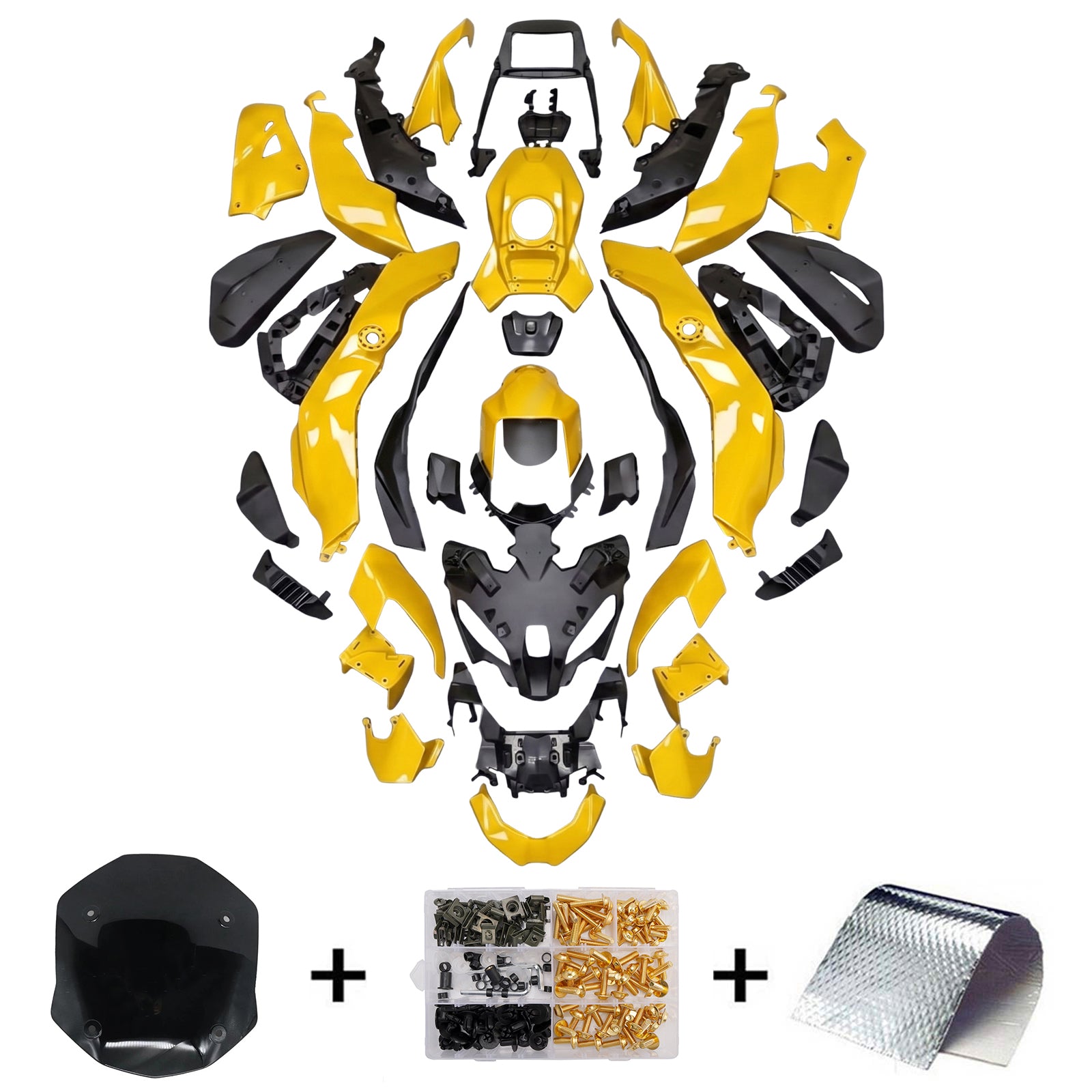 Amotopart 2024-2026 BMW M1000XR Yellow Black White Fairing Kit