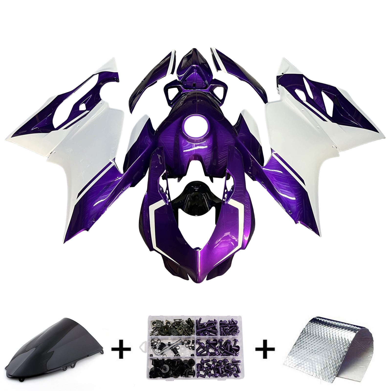 Amotopart 2012-2015 Ducati 1199 Purple White Fairing Kit