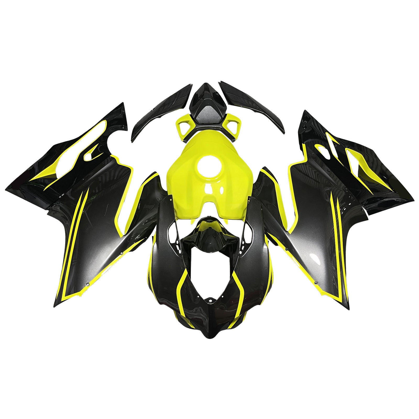 Amotopart 2012-2015 Ducati 1199 Black Yellow Fairing Kit