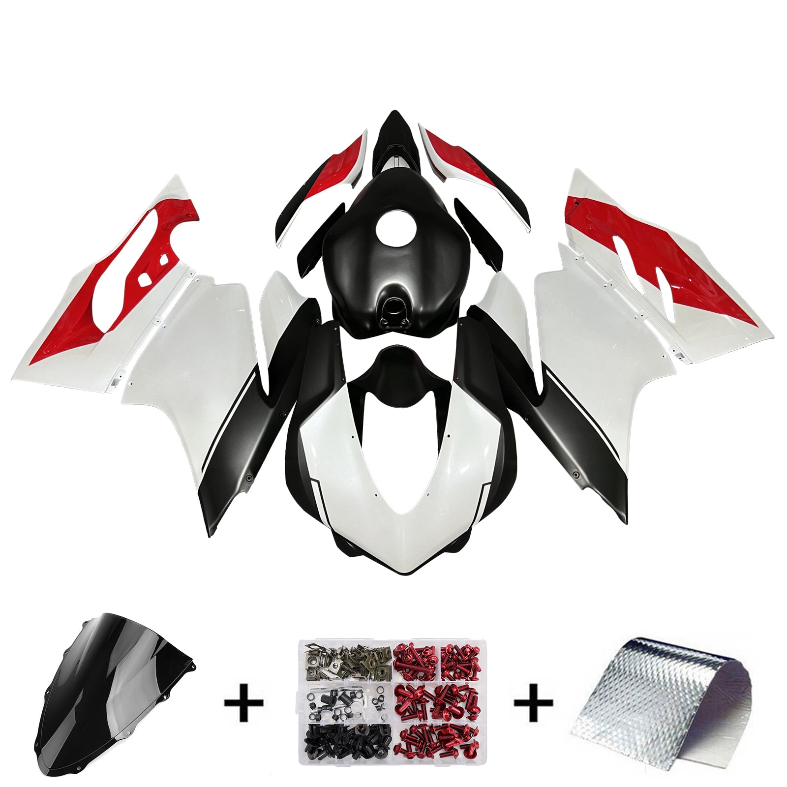 Amotopart 2015-2020 Ducati 1299 White Red Black Fairing Kit