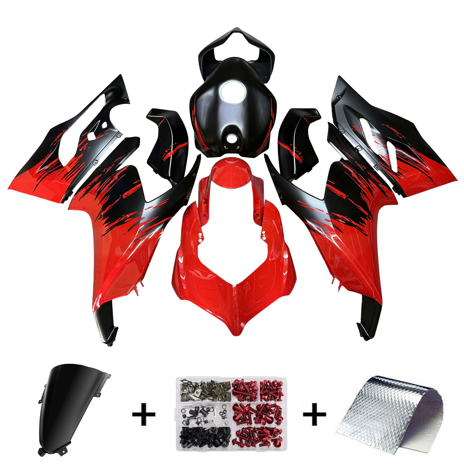Amotopart 2020-2024 Ducati Panigale V2 White Red Black Fairing Kit