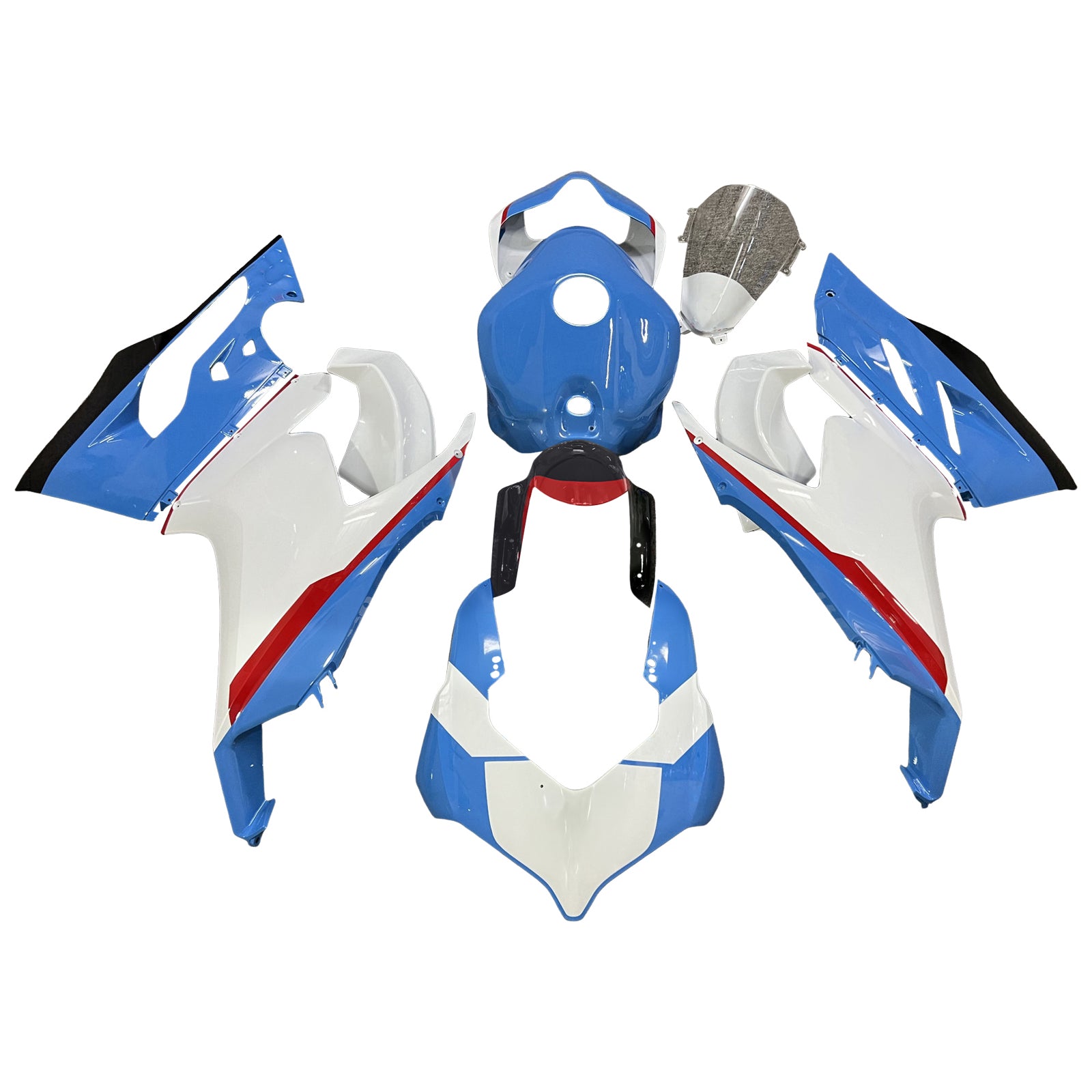 Amotopart 2020-2024 Ducati Panigale V2 Red Blue White Fairing Kit
