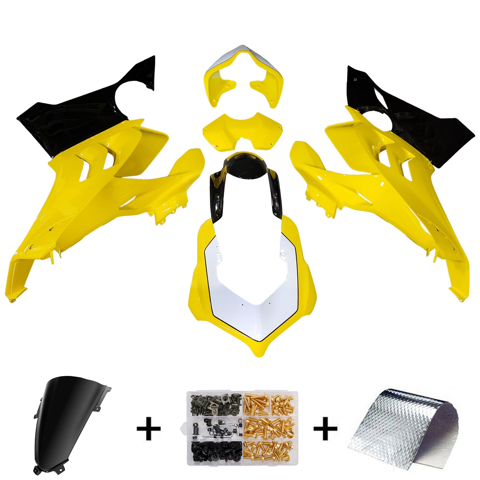 Amotopart 2022-2024 Ducati Panigale V4 V4S Gul Hvid Sort Fairing Kit