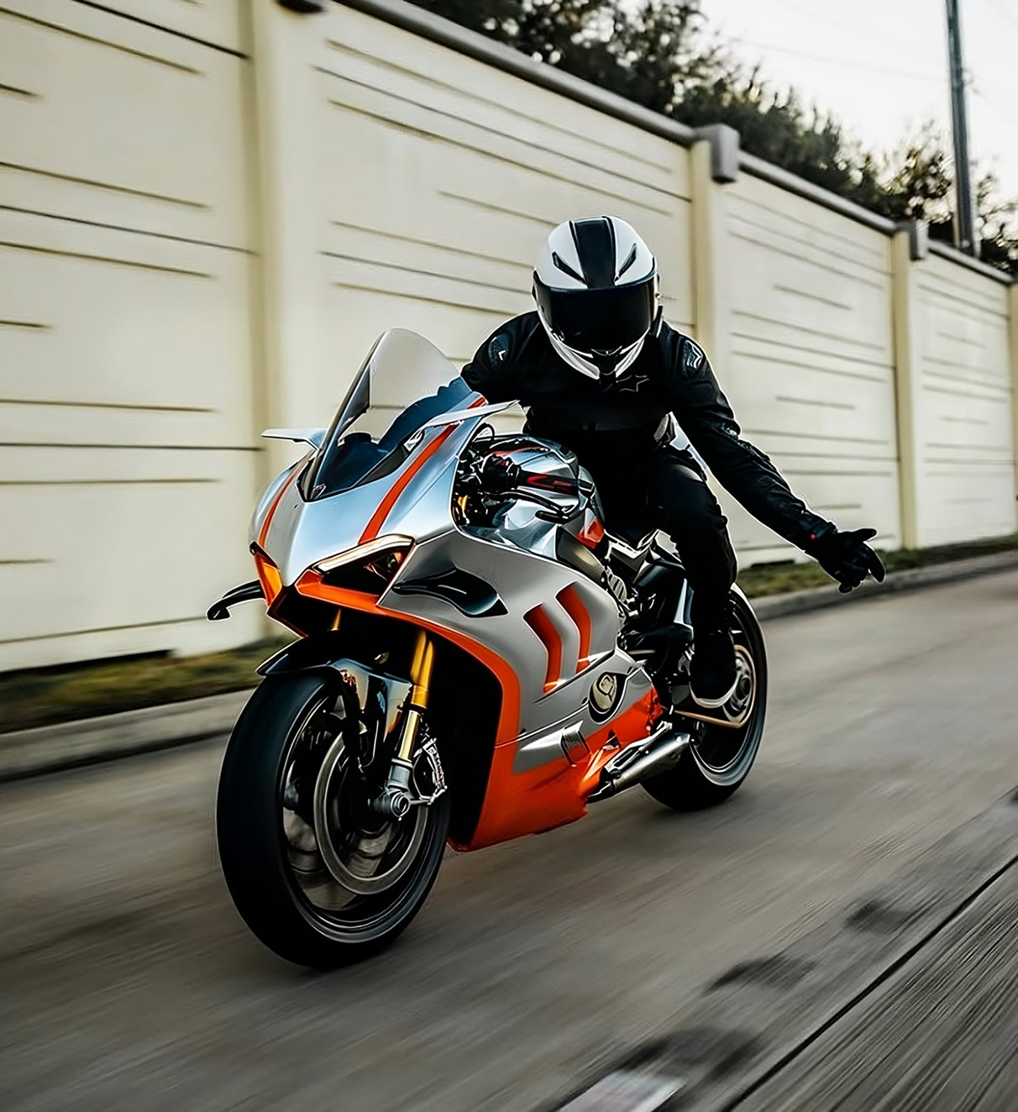 Amotopart 2022-2024 Ducati Panigale V4 V4S Black Orange Gray White Fairing Kit