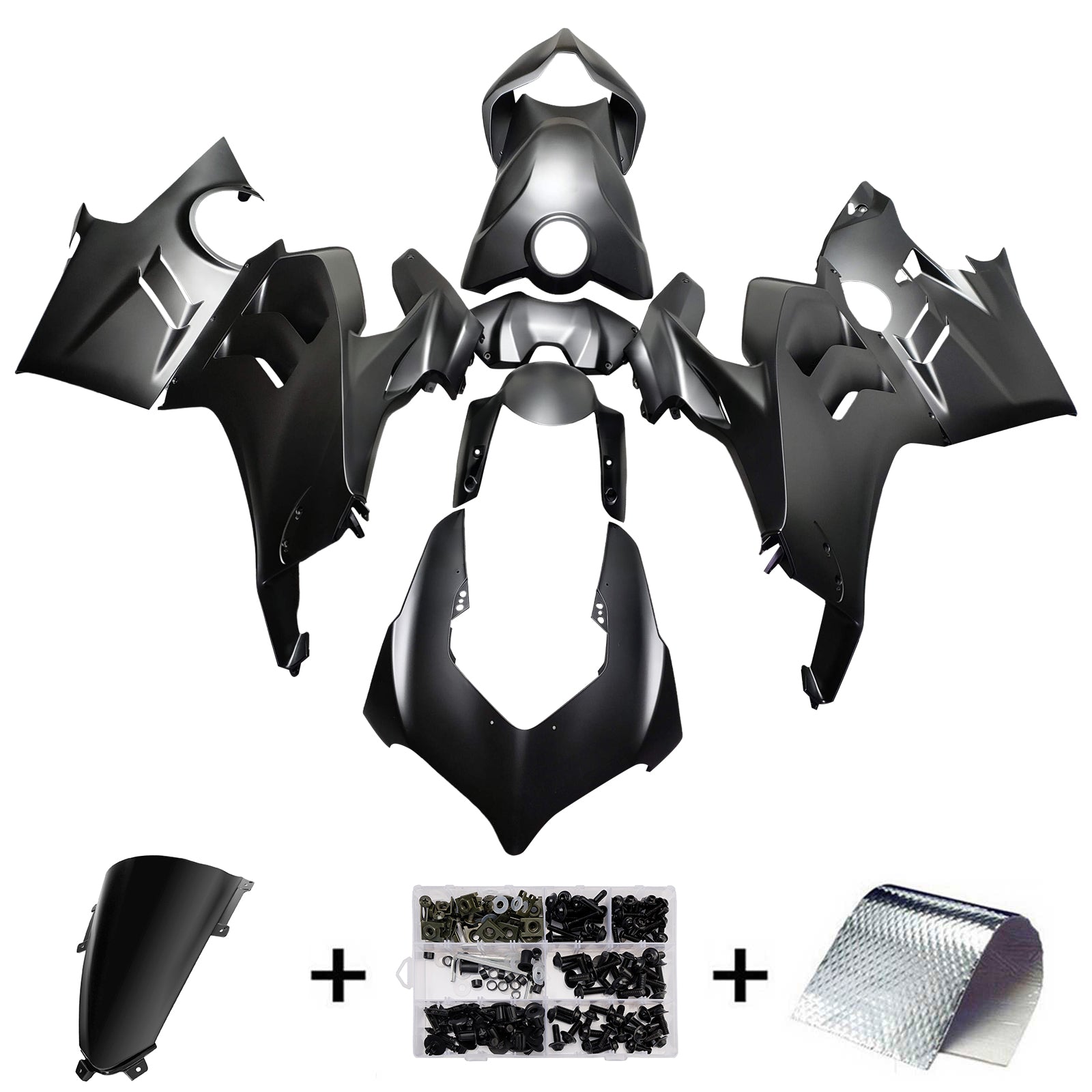 Amotopart 2022-2024 Ducati Panigale V4 V4S Black Fairing Kit