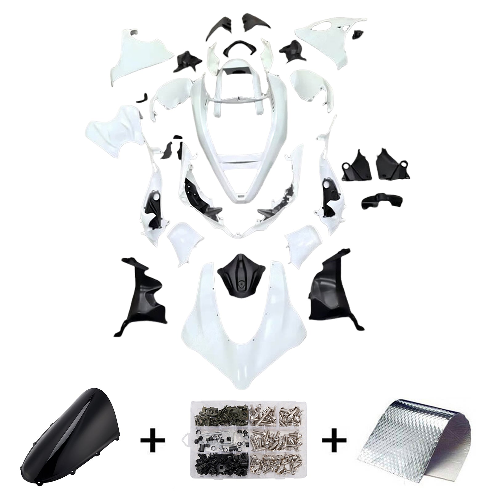 Amotopart 2025-2026 Ducati Panigale V4 V4S  Black White Fairing Kit