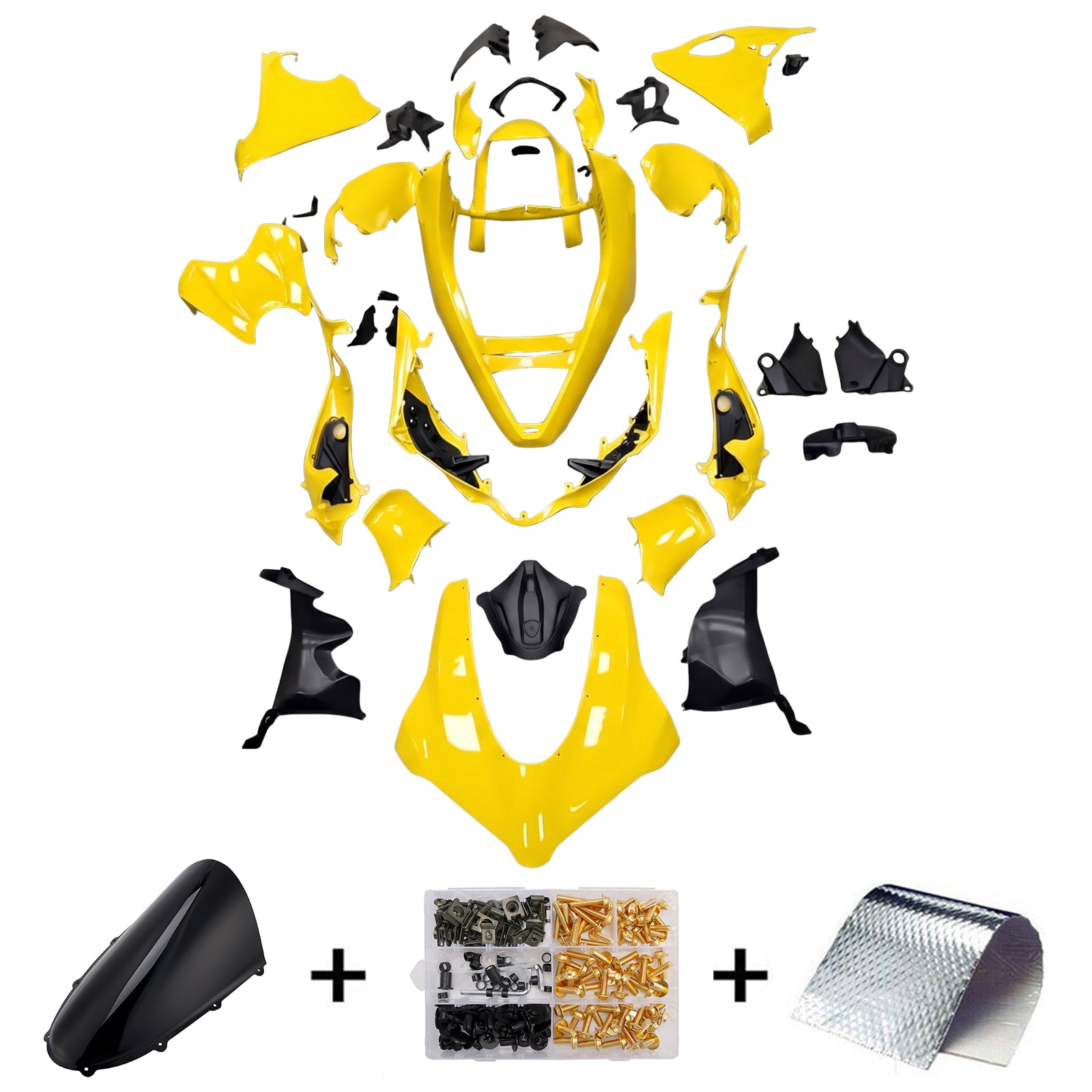 Amotopart 2025-2026 Ducati Panigale V4 V4S Gul Hvid Sort Fairing Kit