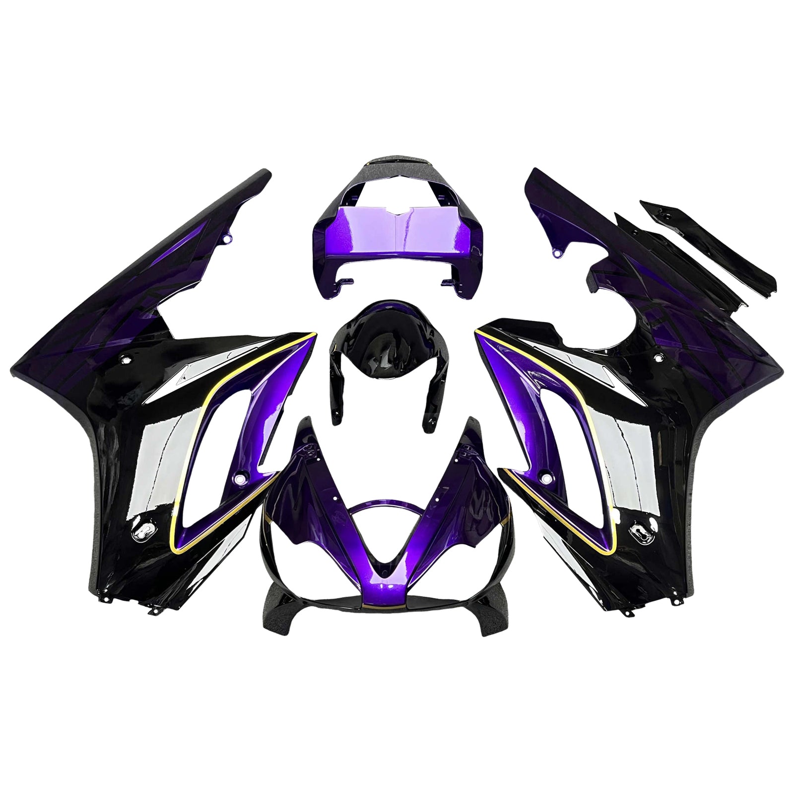 Amotopart 2006-2008 Triumph Daytona 675 Lilla Sort Hvid Fairing Kit
