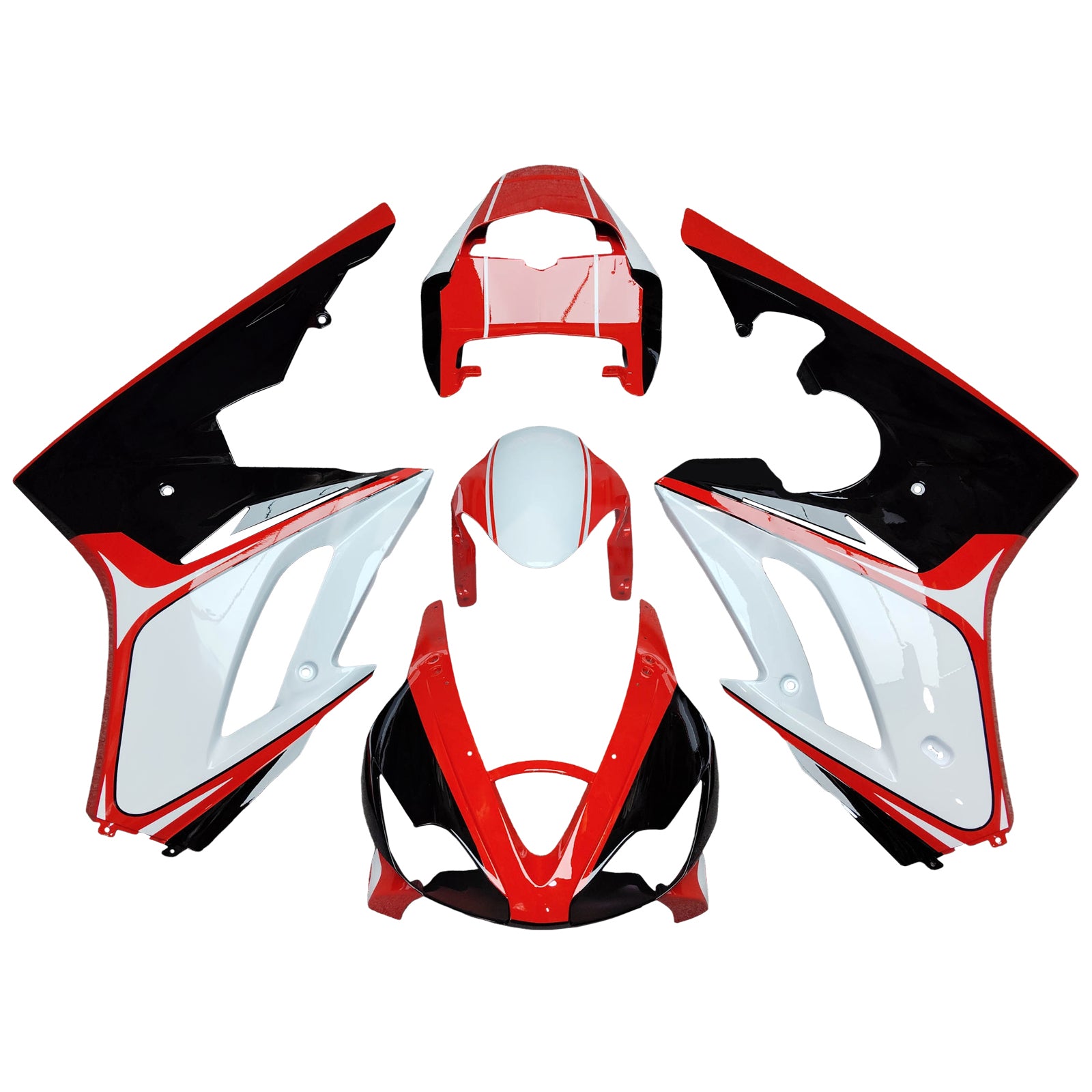 Amotopart 2006-2008 Triumph Daytona 675 White Black Red Fairing Kit