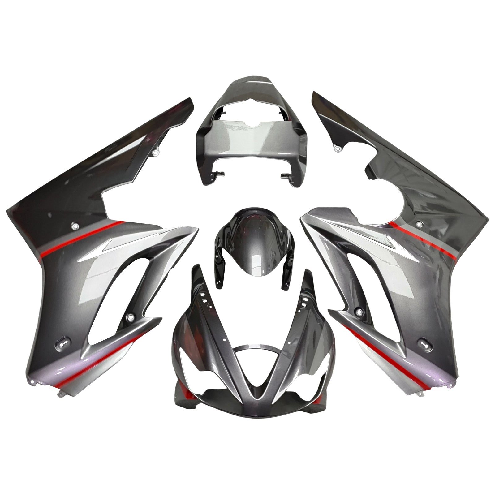 Amotopart 2006-2008 Triumph Daytona 675 Red White Grå Sort Fairing Kit