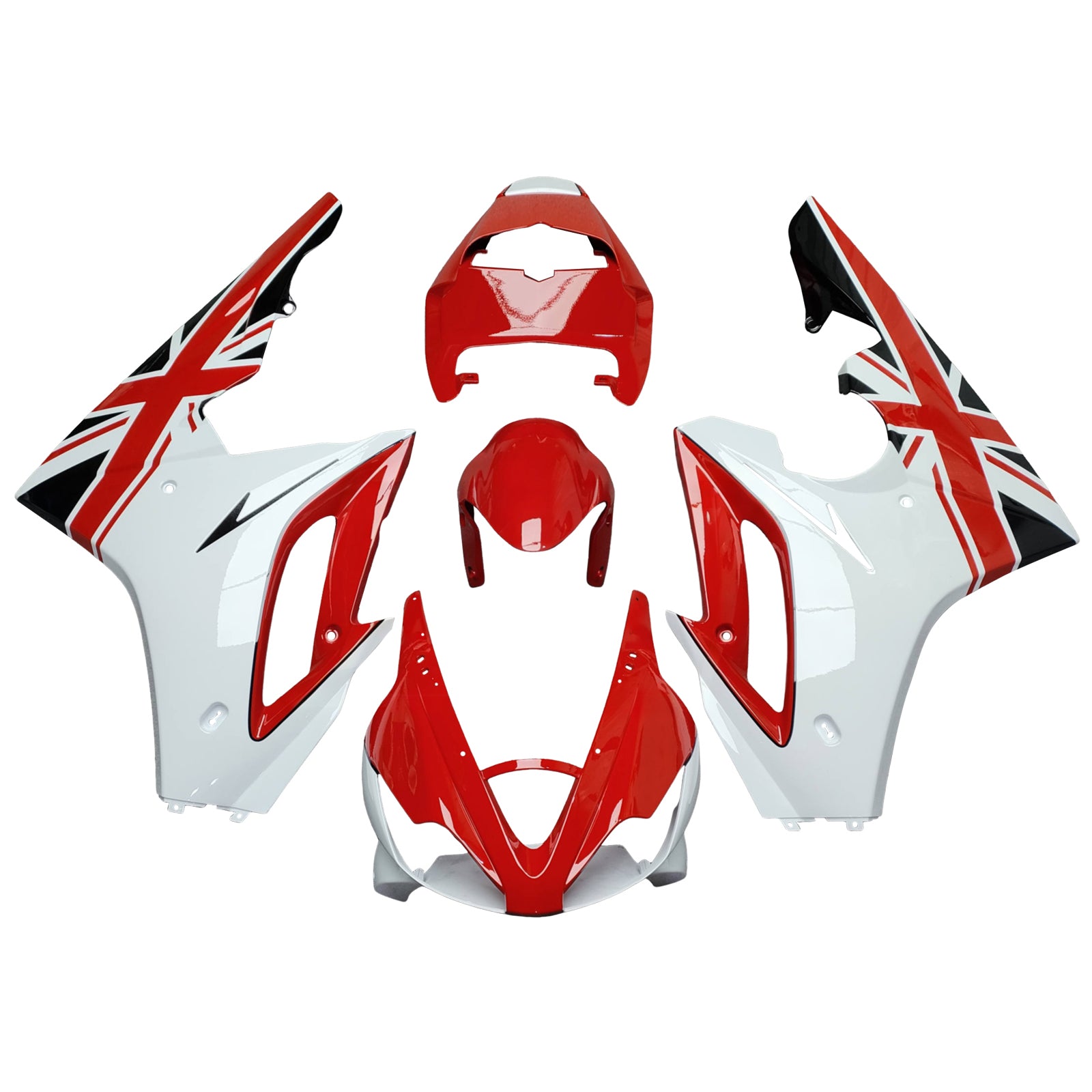Amotopart 2006-2008 Triumph Daytona 675 Red White Fairing Kit