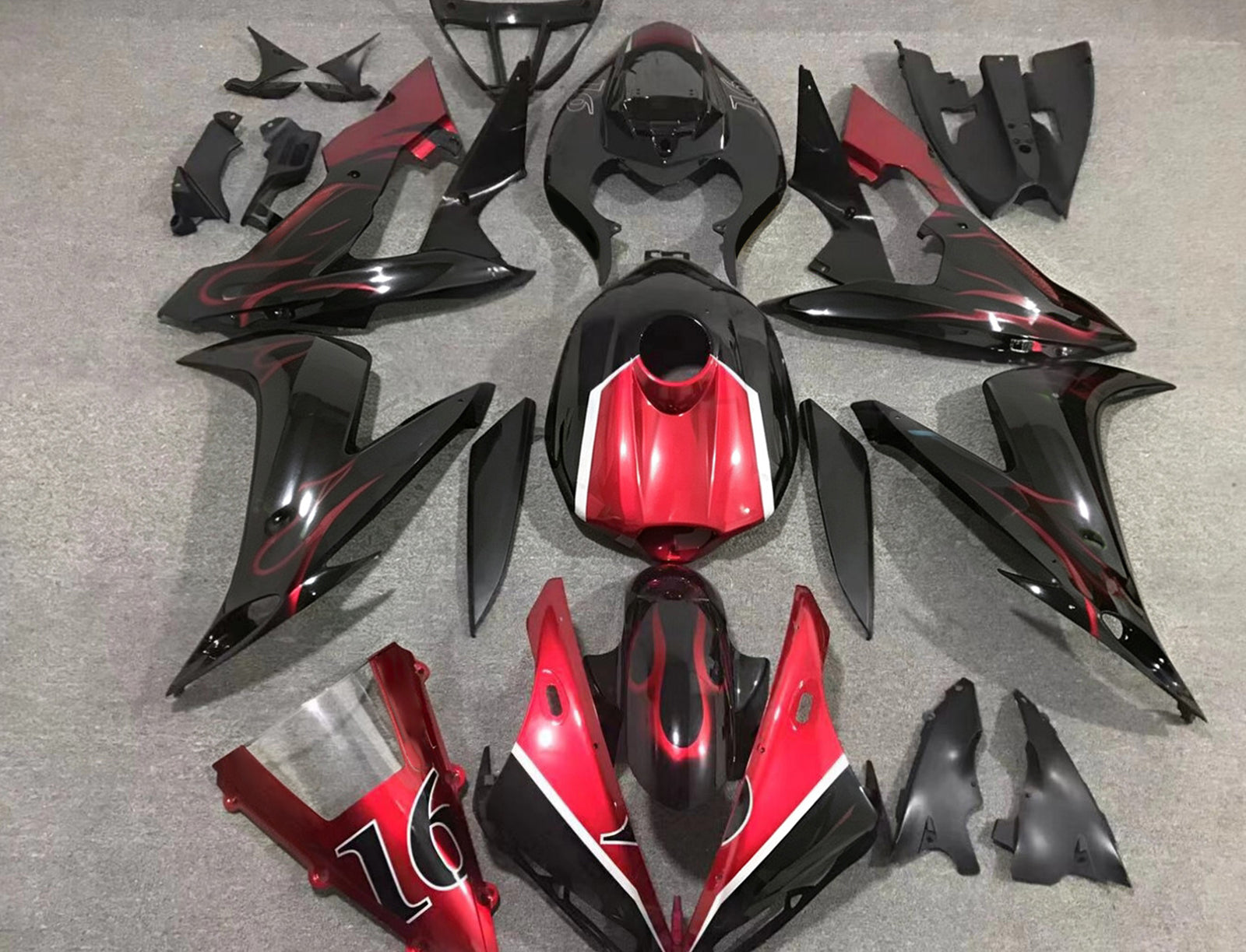 Amotopart 2004-2006 Yamaha YZF 1000 R1 Red Grey Black Fairing Kit